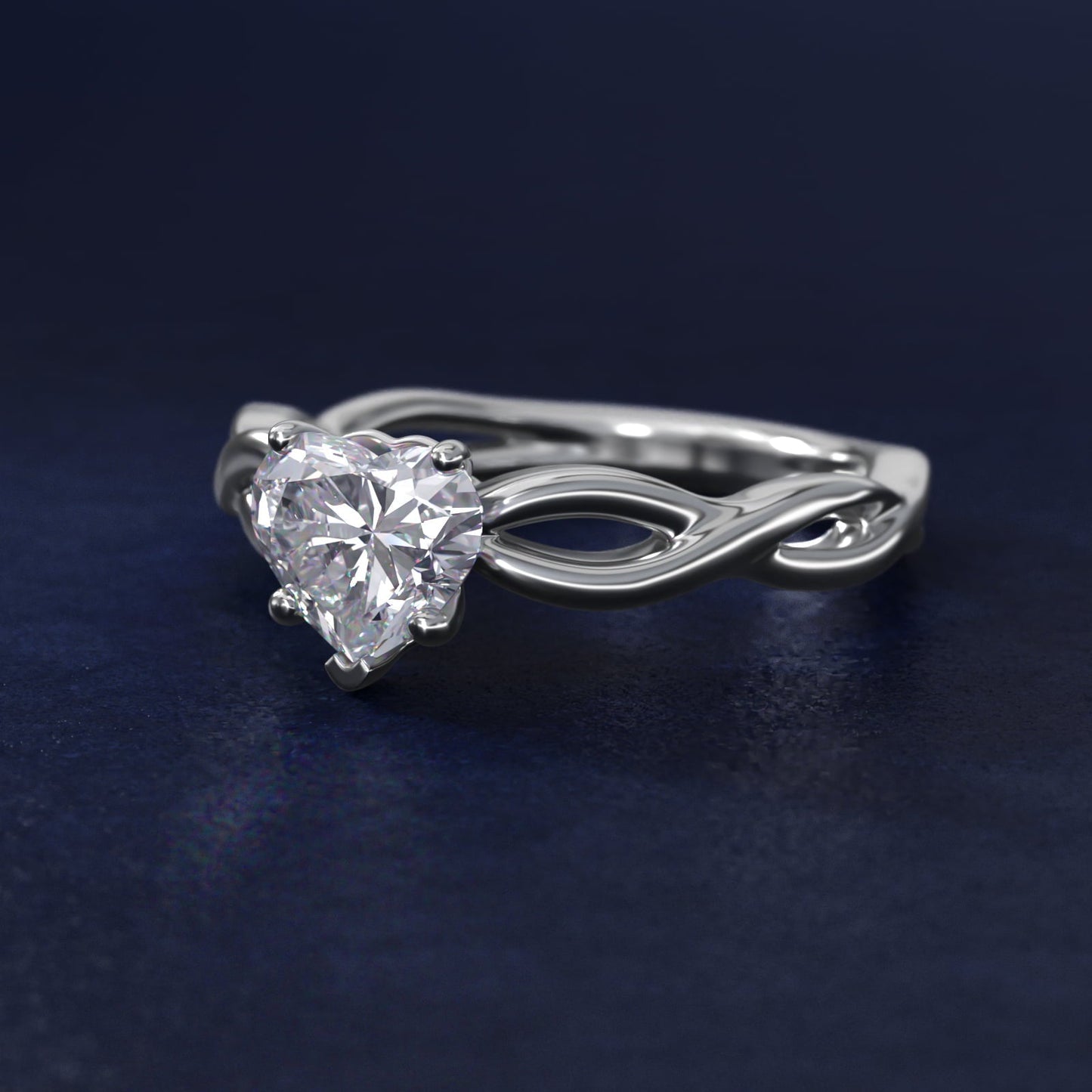 Infinity Solitaire Engagement Ring In Platinum By James Allen - Heart Center