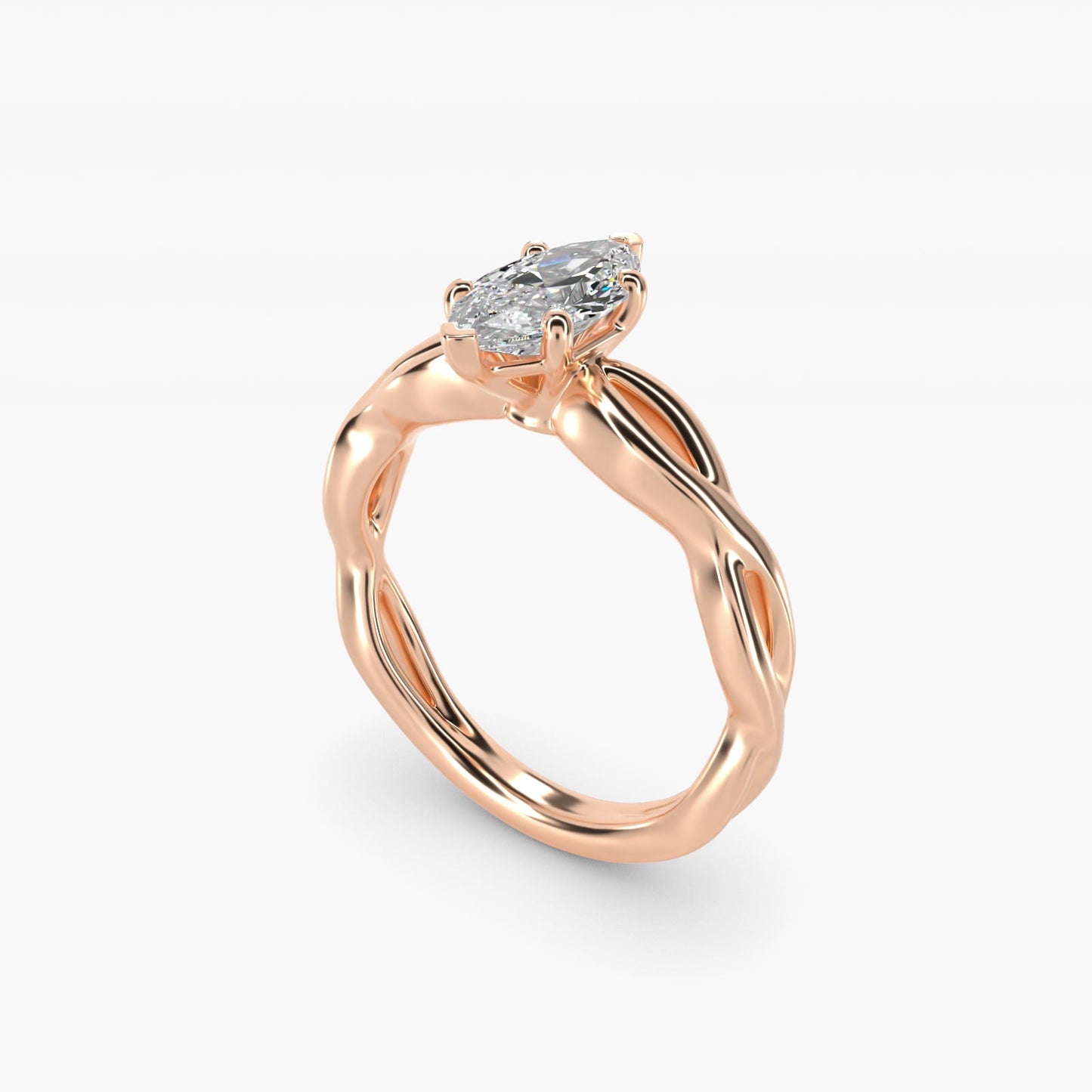 Infinity Solitaire Engagement Ring In 18k Rose Gold By James Allen - Marquise Center