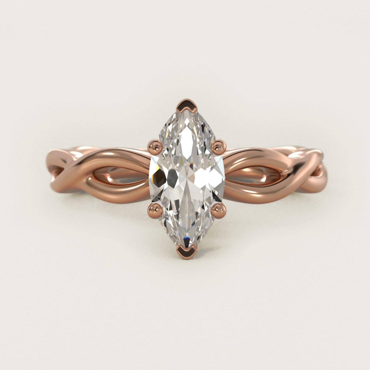 Infinity Solitaire Engagement Ring In 14K Rose Gold By James Allen - Marquise Center