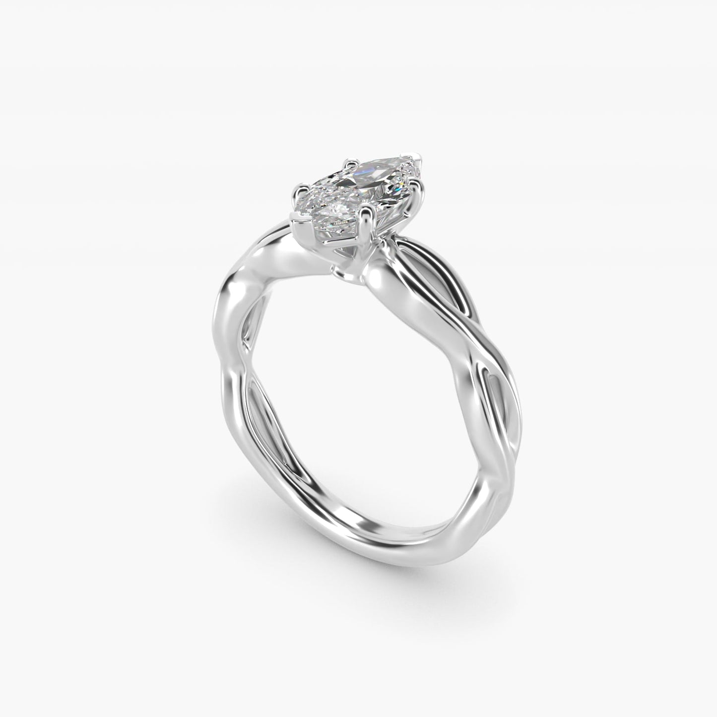 Infinity Solitaire Engagement Ring In 18k White Gold By James Allen - Marquise Center