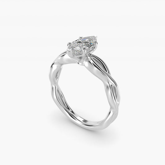 Infinity Solitaire Engagement Ring In 18k White Gold By James Allen - Marquise Center