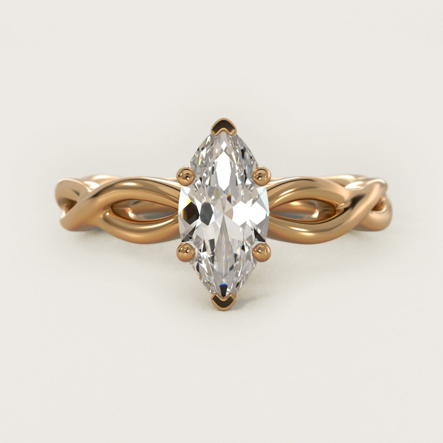 Infinity Solitaire Engagement Ring In 18k Yellow Gold By James Allen - Marquise Center