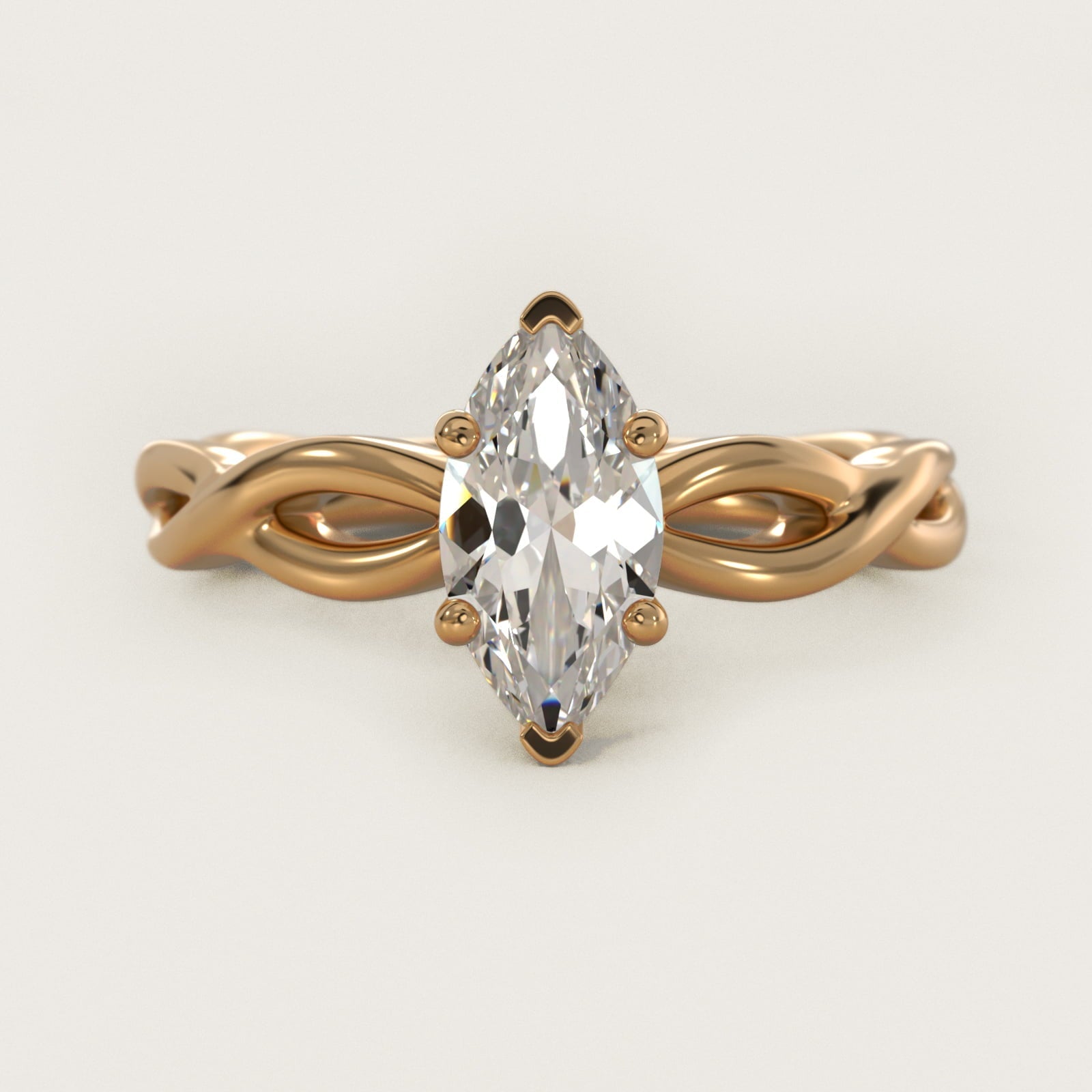 Infinity Solitaire Engagement Ring In 18k Yellow Gold By James Allen - Marquise Center