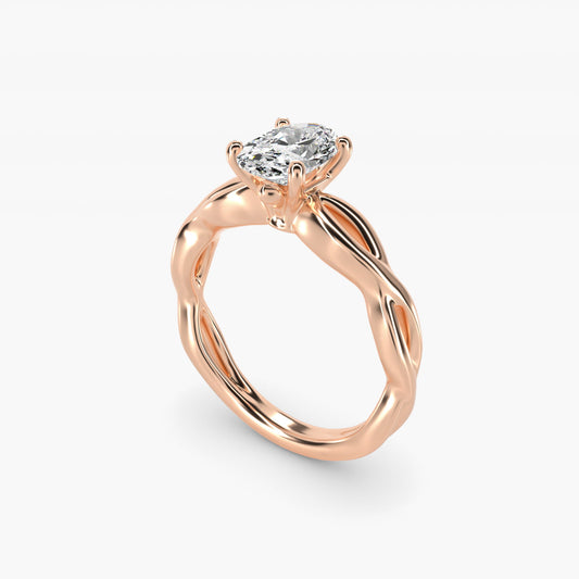 Infinity Solitaire Engagement Ring In 14K Rose Gold By James Allen - Oval Center