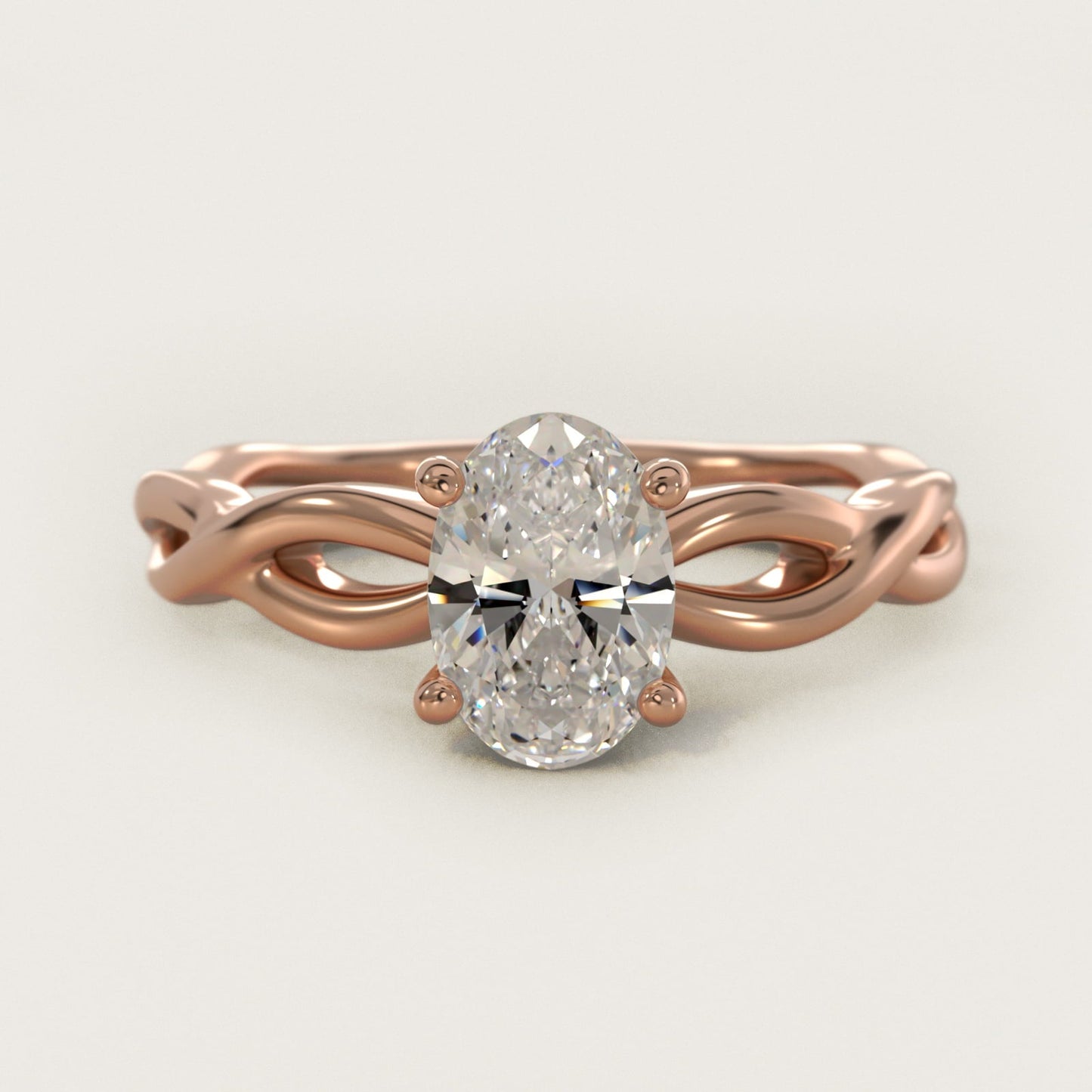 Infinity Solitaire Engagement Ring In 18k Rose Gold By James Allen - Oval Center
