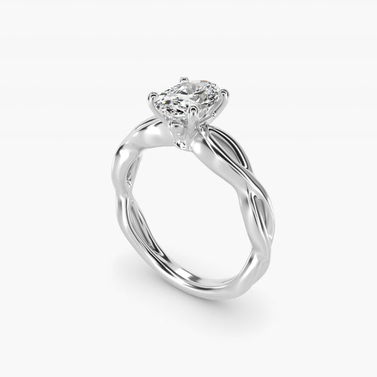 Infinity Solitaire Engagement Ring In 18k White Gold By James Allen - Oval Center