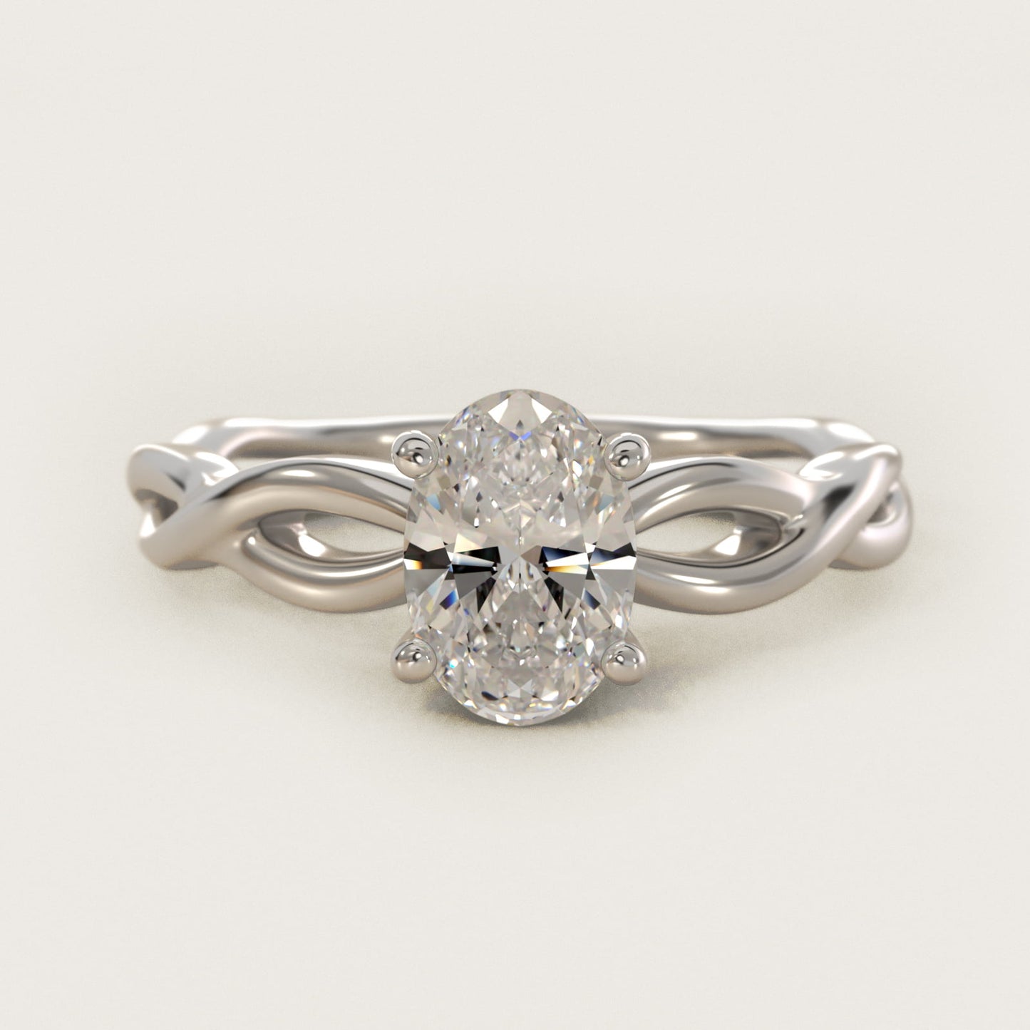 Infinity Solitaire Engagement Ring In 14K White Gold By James Allen - Oval Center