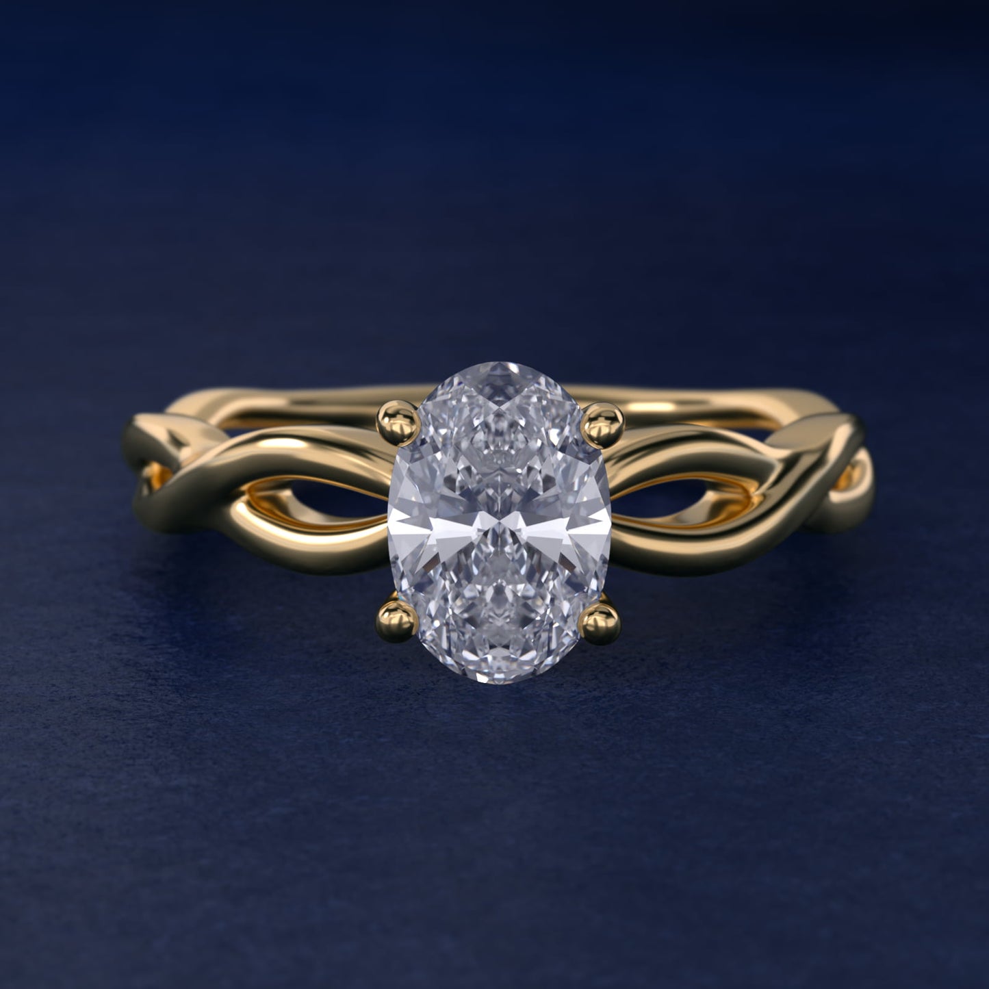 Infinity Solitaire Engagement Ring In 14K Yellow Gold By James Allen - Oval Center