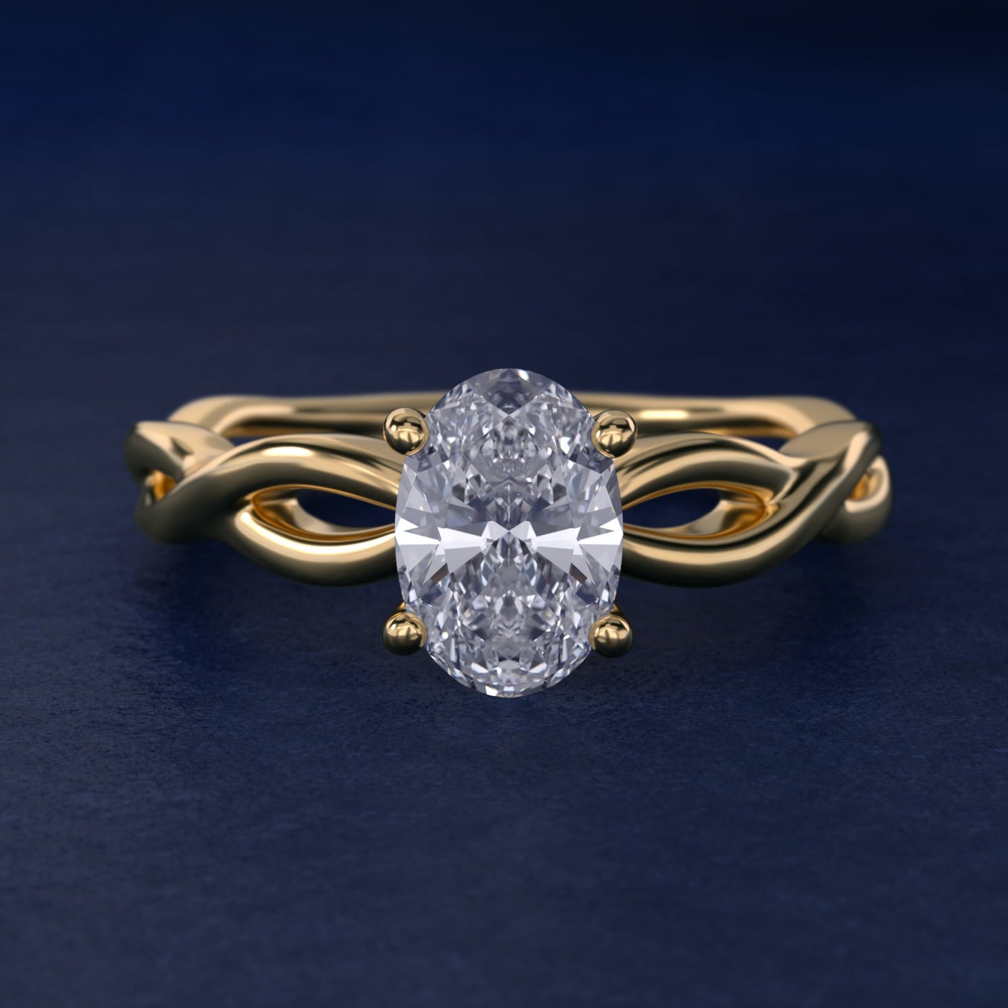 Infinity Solitaire Engagement Ring In 18k Yellow Gold By James Allen - Oval Center
