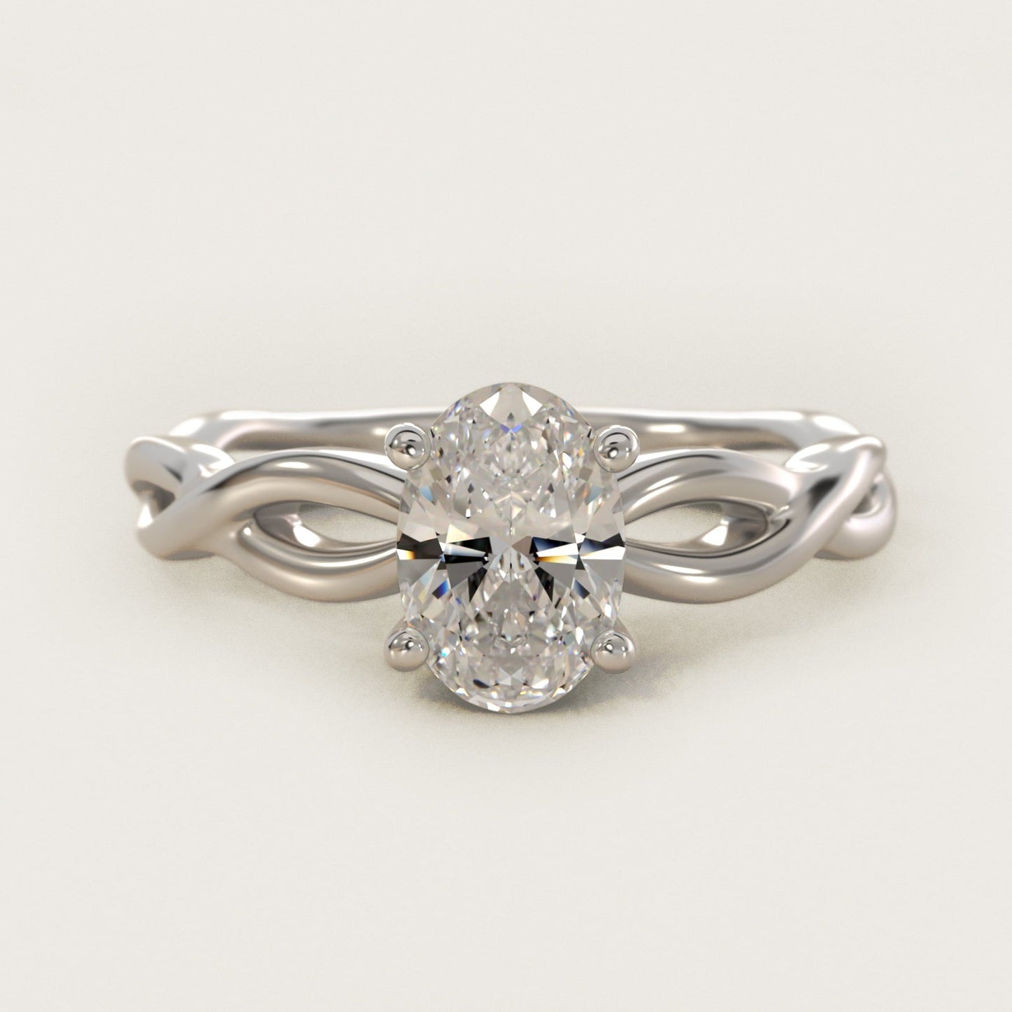 Infinity Solitaire Engagement Ring In Platinum By James Allen - Oval Center