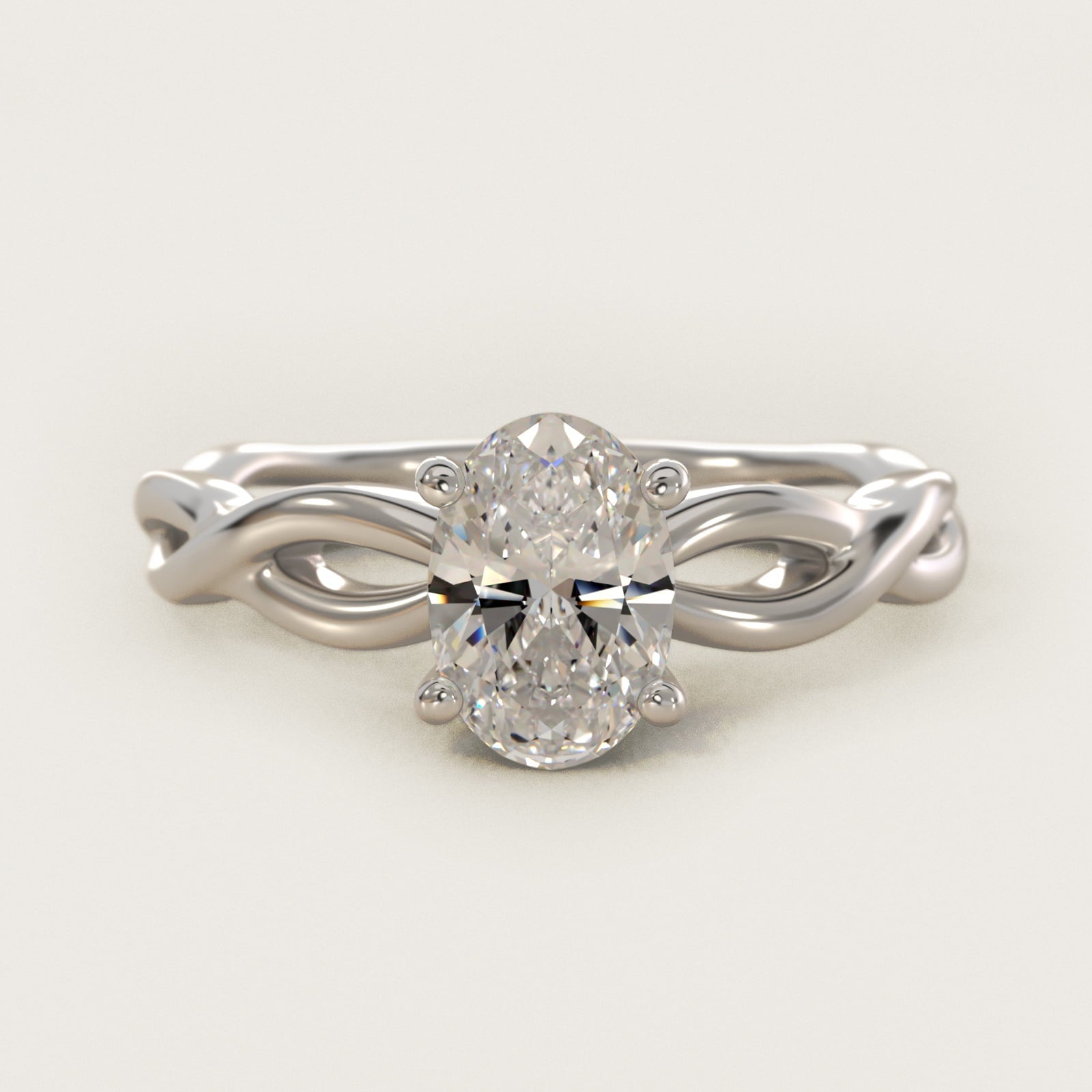 Infinity Solitaire Engagement Ring In Platinum By James Allen - Oval Center