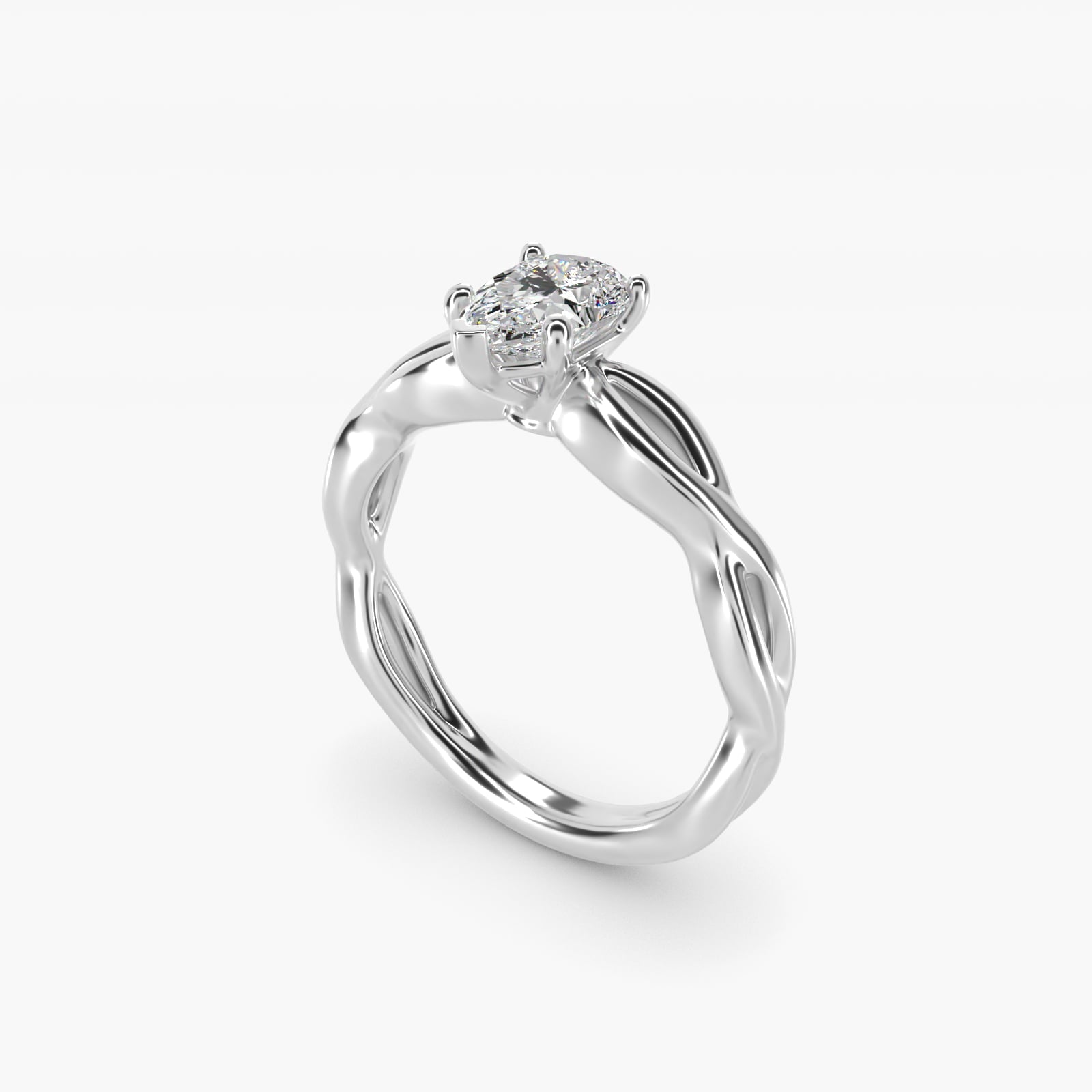 Infinity Solitaire Engagement Ring In 18k White Gold By James Allen - Pear Center