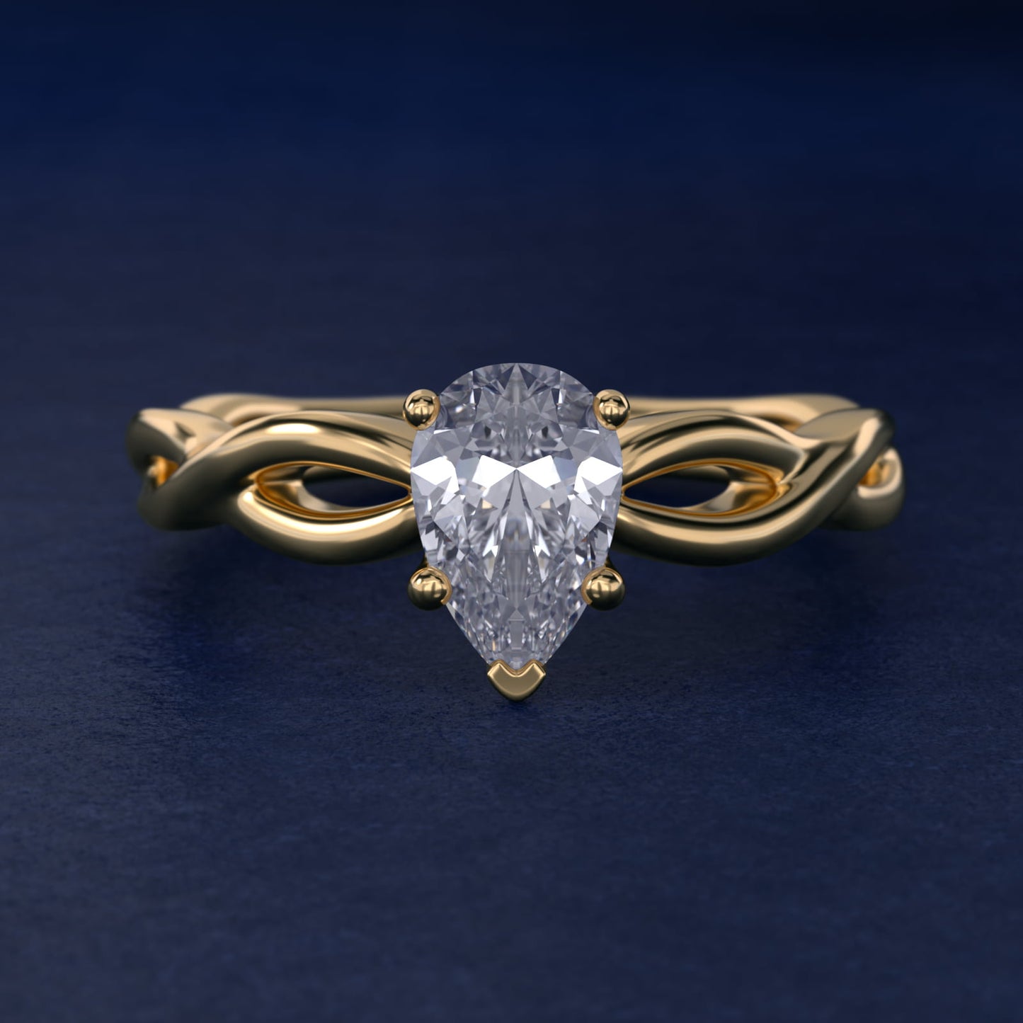 Infinity Solitaire Engagement Ring In 14K Yellow Gold By James Allen - Pear Center