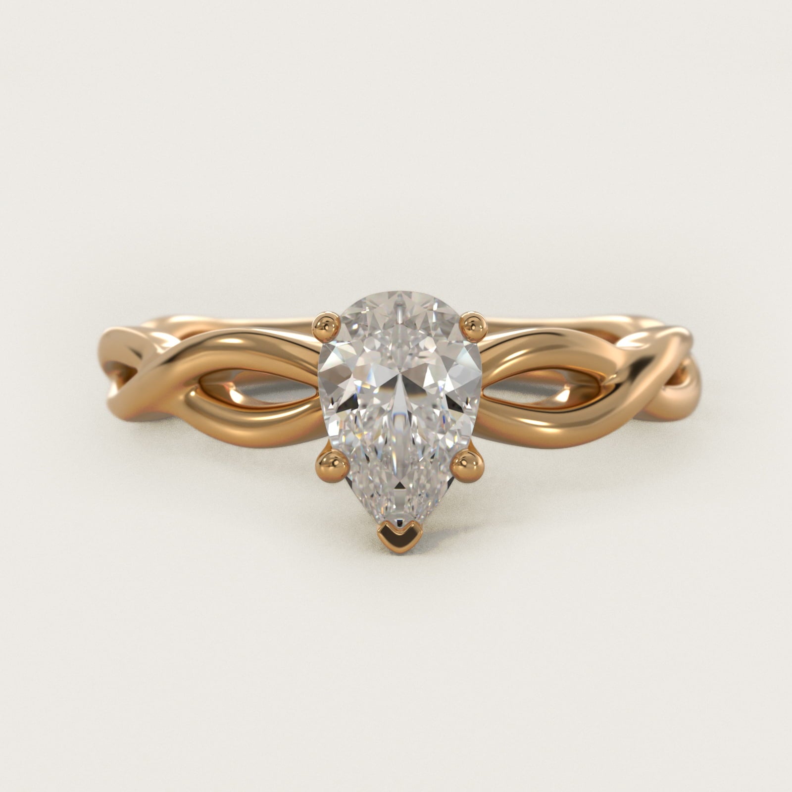 Infinity Solitaire Engagement Ring In 14K Yellow Gold By James Allen - Pear Center