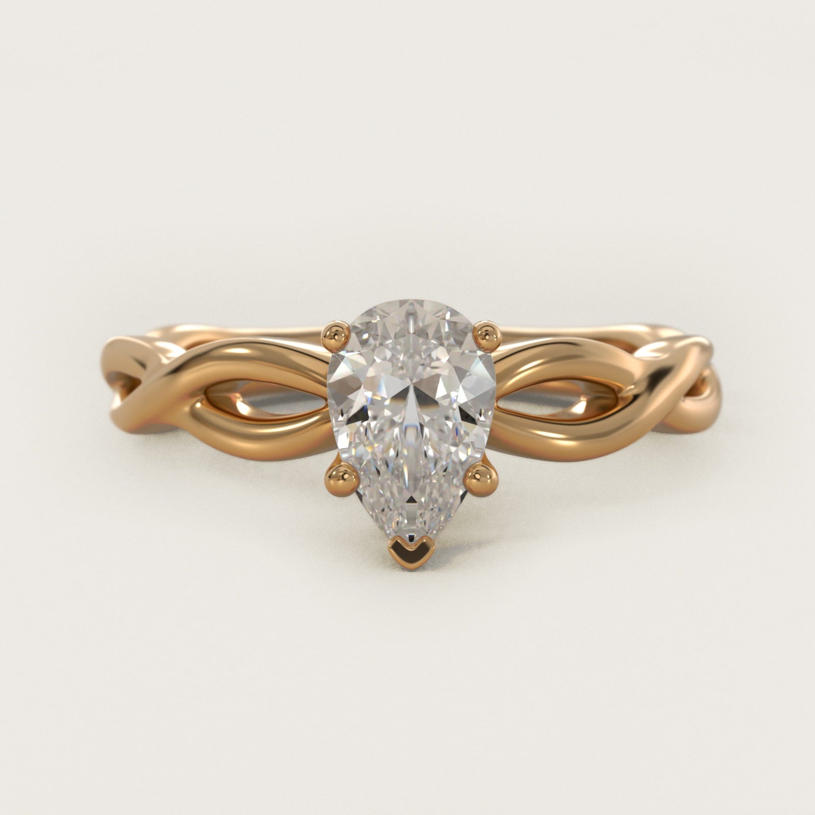 Infinity Solitaire Engagement Ring In 18k Yellow Gold By James Allen - Pear Center