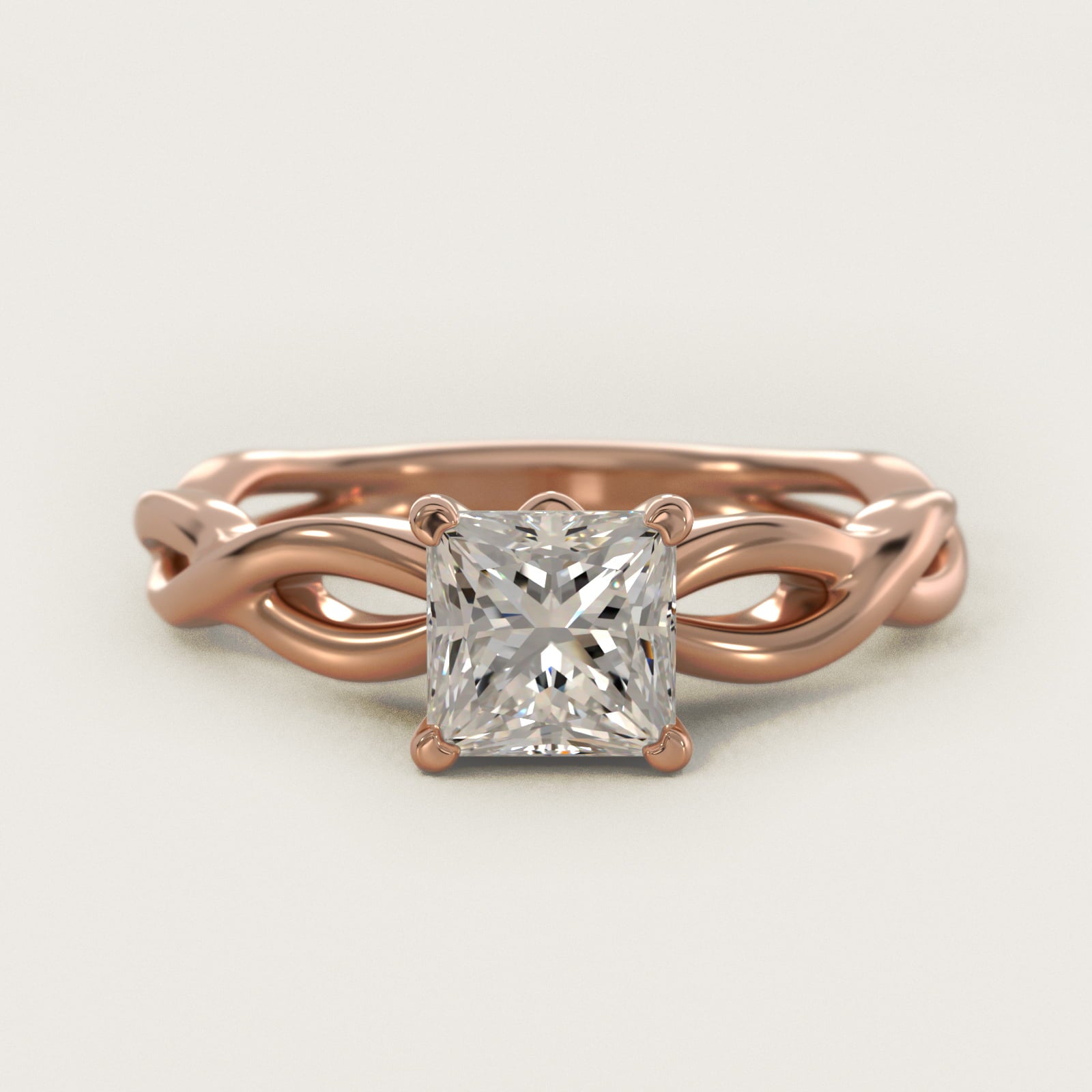 Infinity Solitaire Engagement Ring In 14K Rose Gold By James Allen - Princess Center