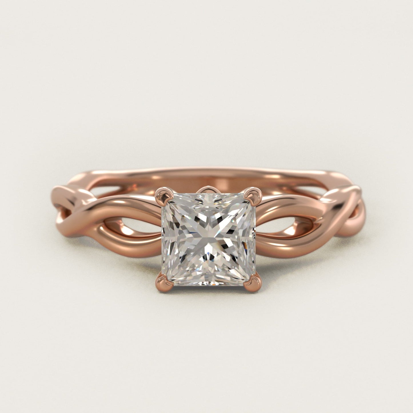Infinity Solitaire Engagement Ring In 18k Rose Gold By James Allen - Princess Center