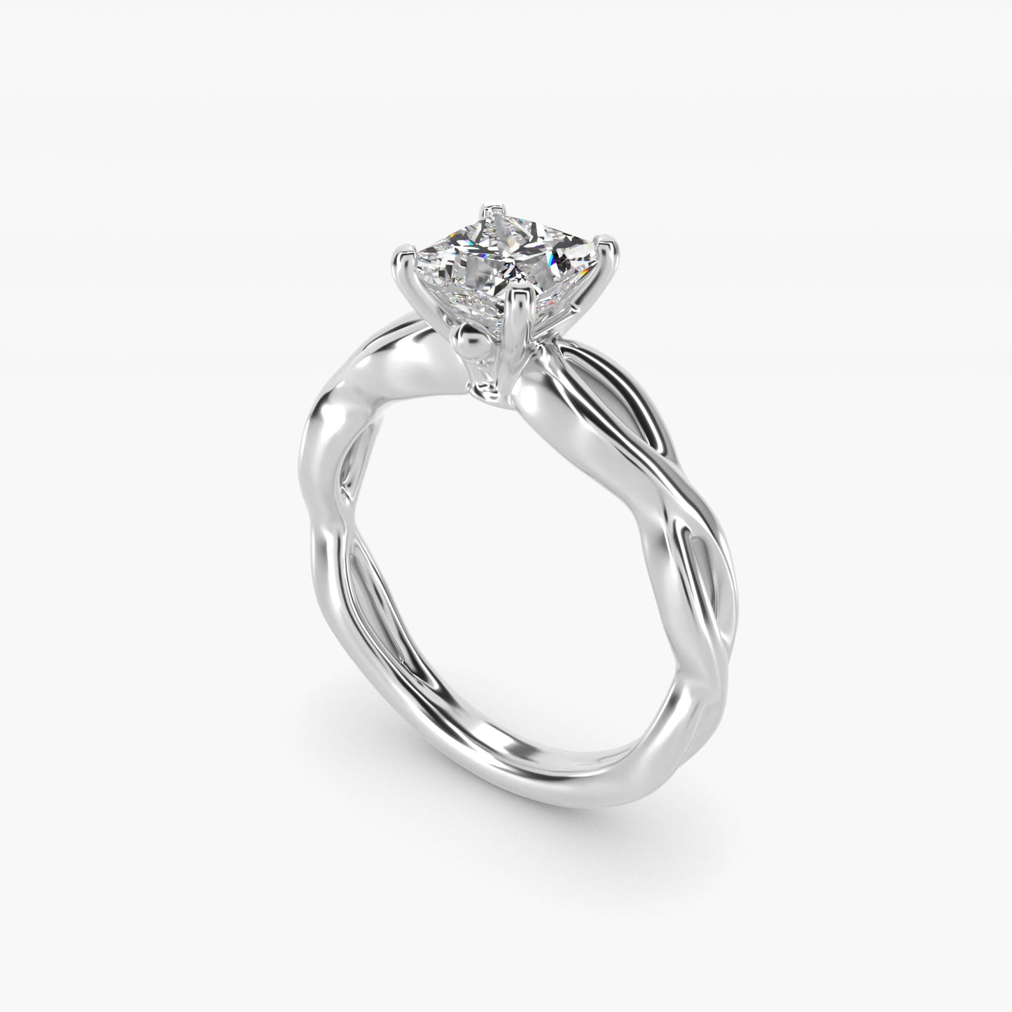 Infinity Solitaire Engagement Ring In 14K White Gold By James Allen - Princess Center