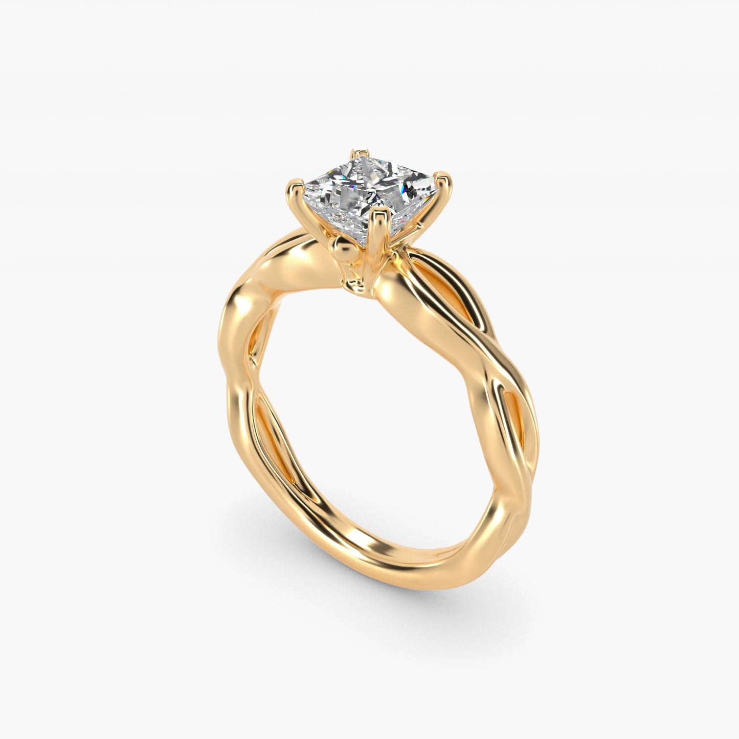Infinity Solitaire Engagement Ring In 18k Yellow Gold By James Allen - Princess Center
