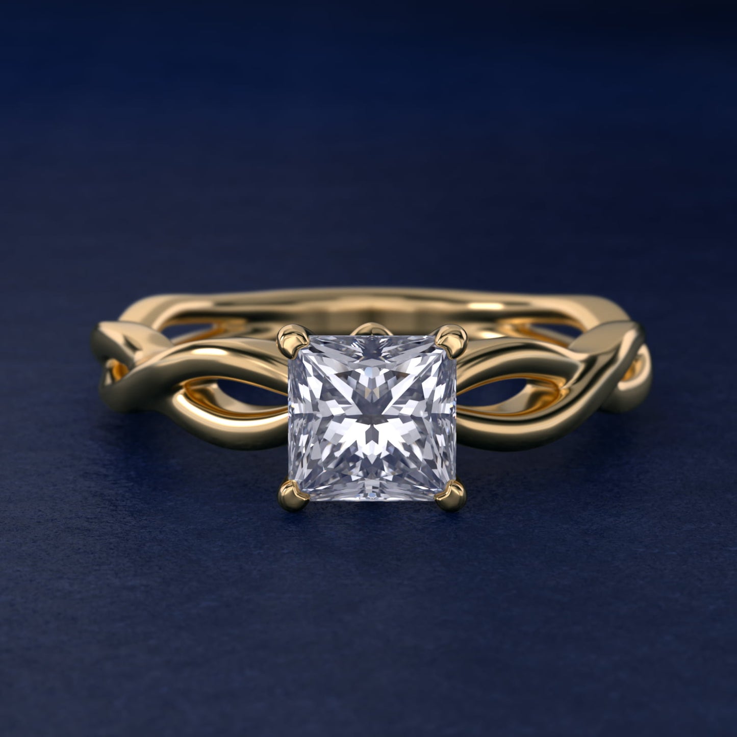 Infinity Solitaire Engagement Ring In 14K Yellow Gold By James Allen - Princess Center