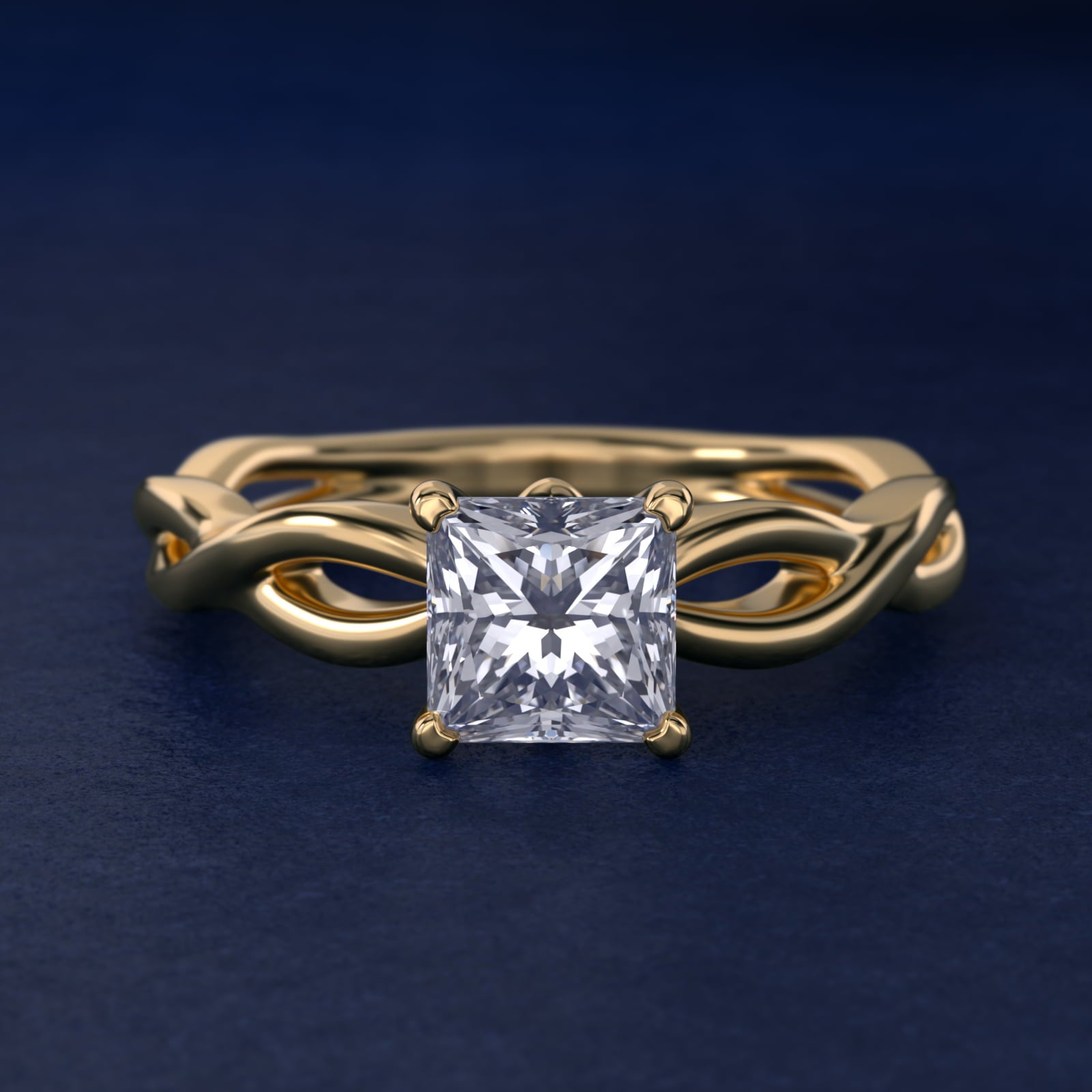 Infinity Solitaire Engagement Ring In 14K Yellow Gold By James Allen - Princess Center