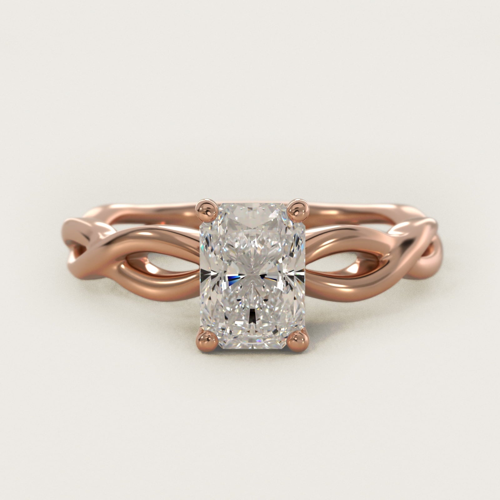 Infinity Solitaire Engagement Ring In 18k Rose Gold By James Allen - Radiant Center