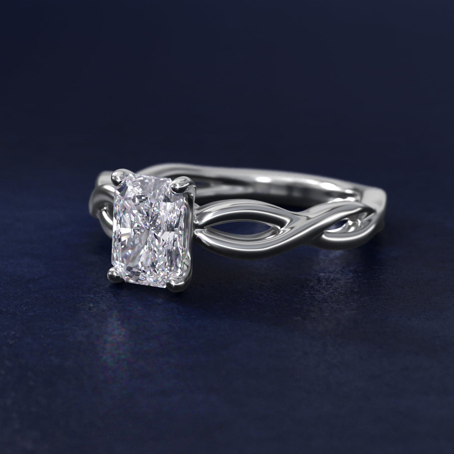 Infinity Solitaire Engagement Ring In 14K White Gold By James Allen - Radiant Center