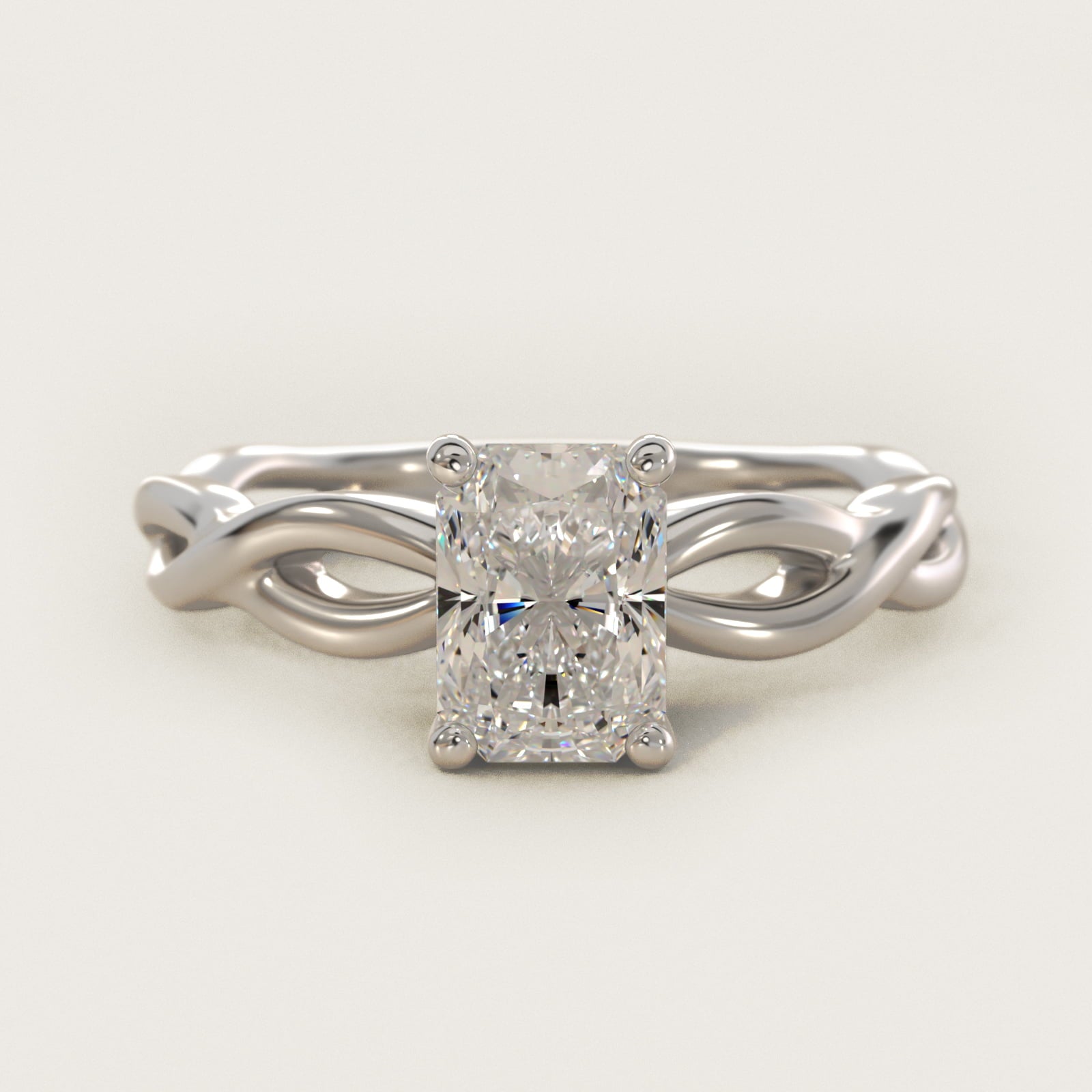 Infinity Solitaire Engagement Ring In 14K White Gold By James Allen - Radiant Center