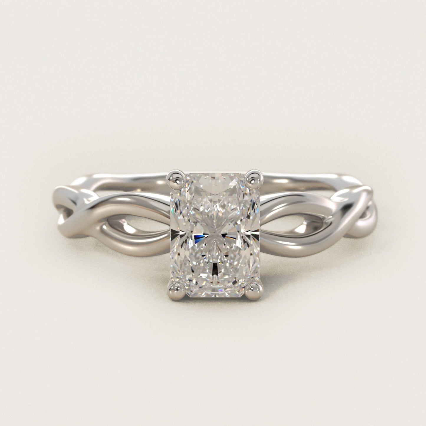 Infinity Solitaire Engagement Ring In 18k White Gold By James Allen - Radiant Center