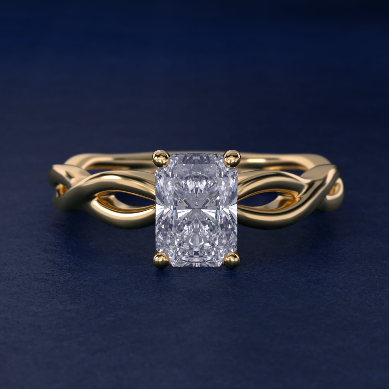 Infinity Solitaire Engagement Ring In 14K Yellow Gold By James Allen - Radiant Center