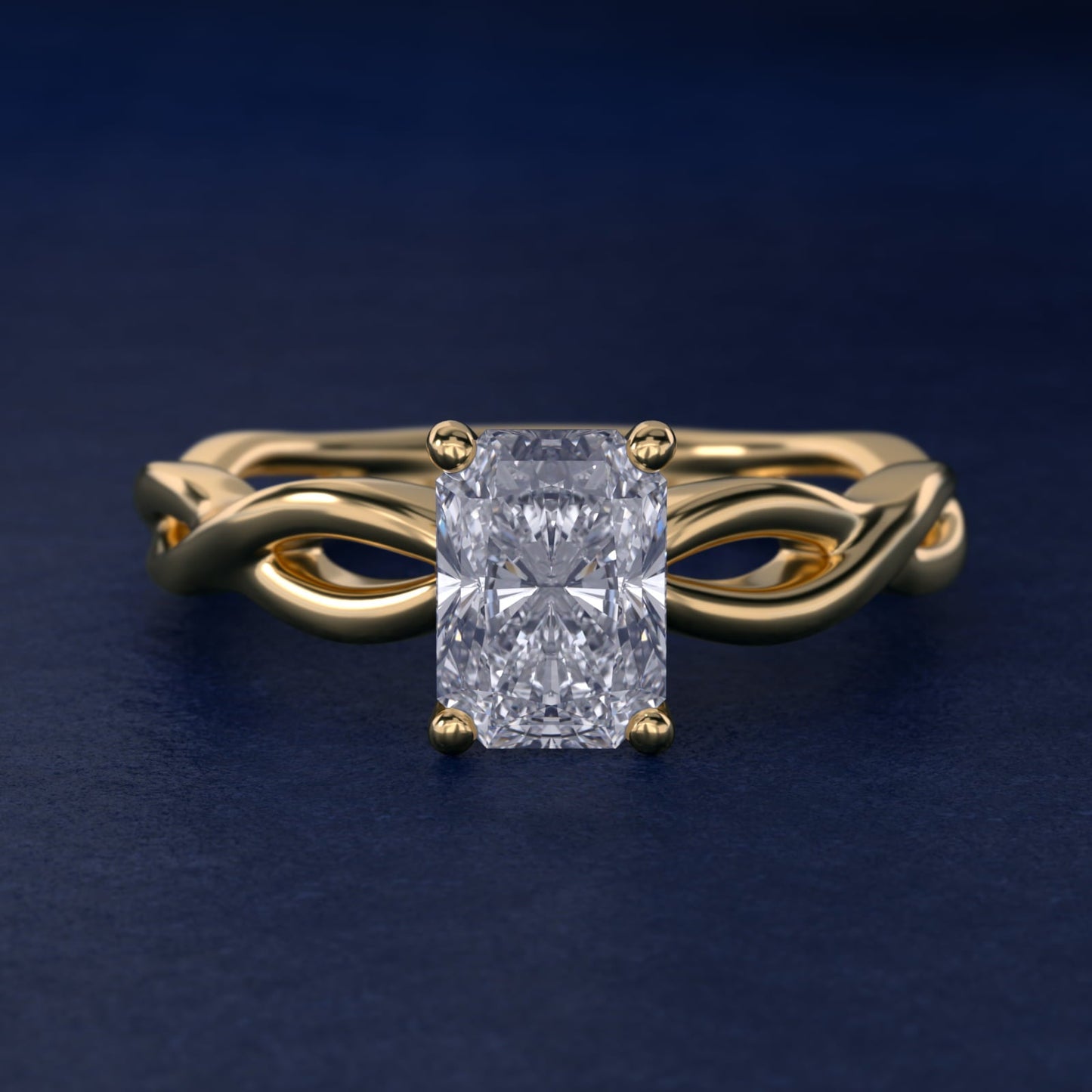 Infinity Solitaire Engagement Ring In 18k Yellow Gold By James Allen - Radiant Center
