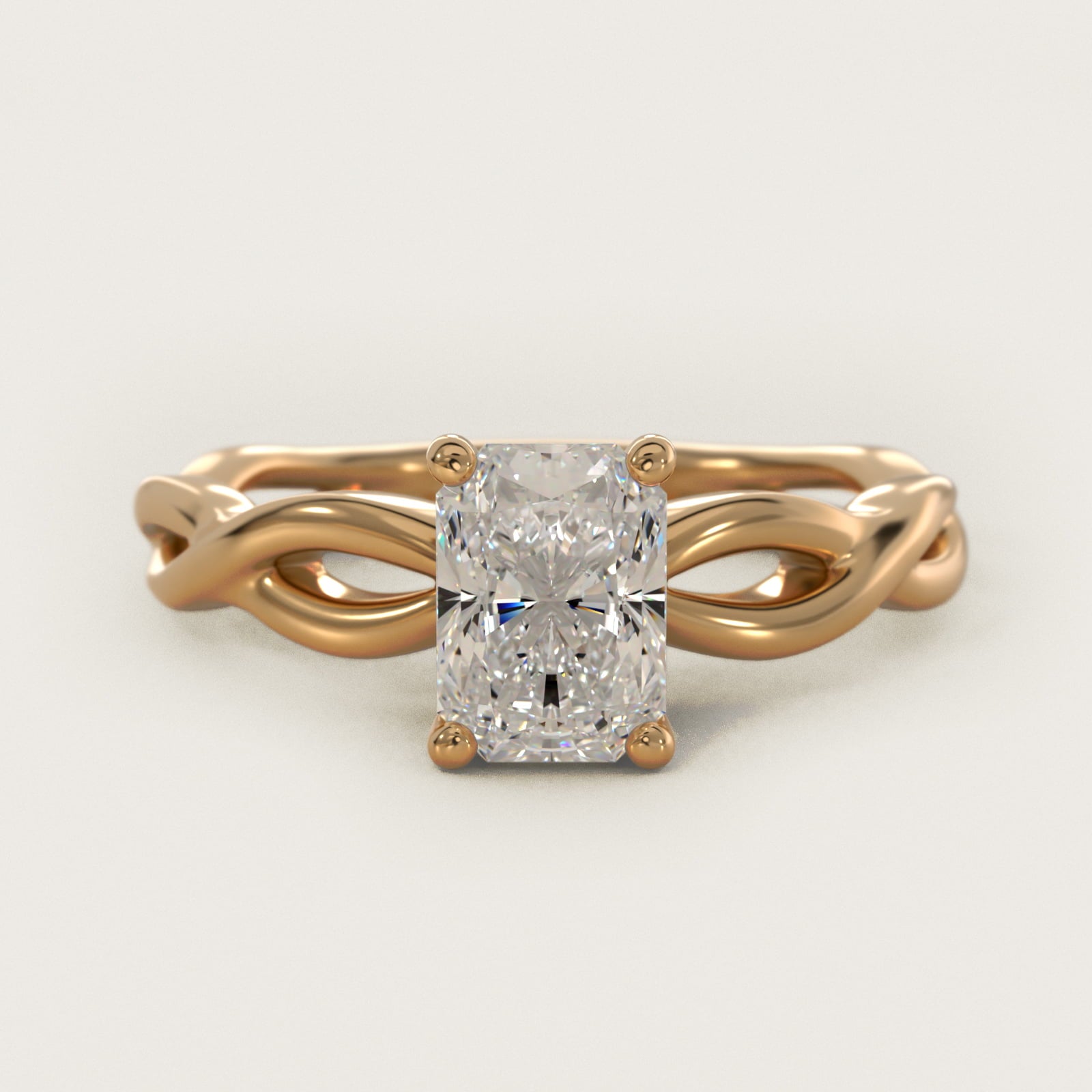 Infinity Solitaire Engagement Ring In 14K Yellow Gold By James Allen - Radiant Center