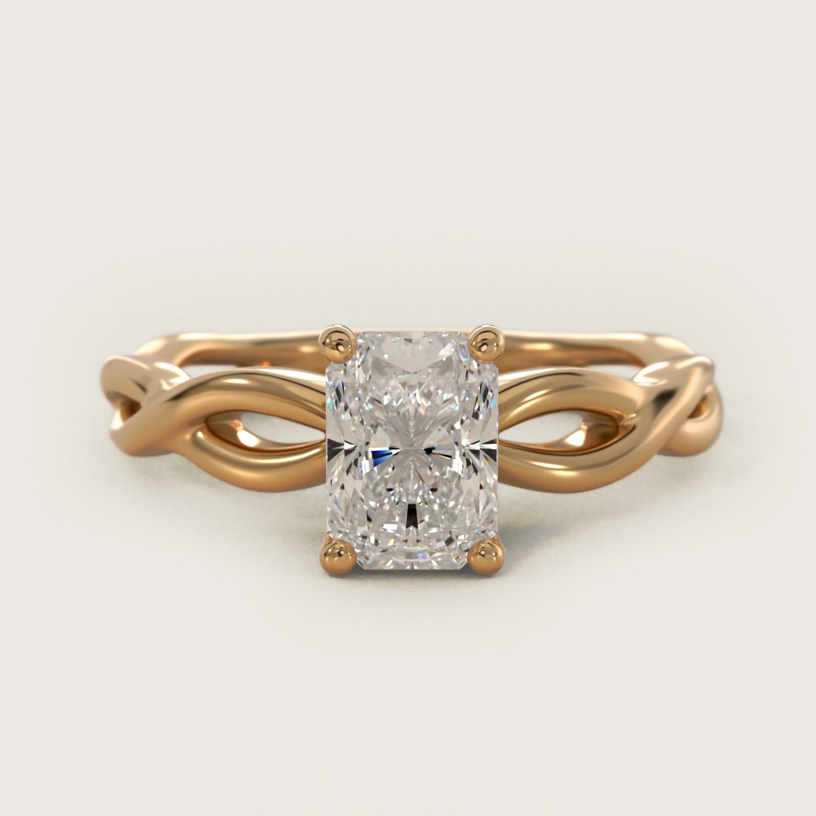Infinity Solitaire Engagement Ring In 18k Yellow Gold By James Allen - Radiant Center