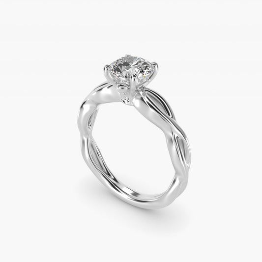 Infinity Solitaire Engagement Ring In 14K White Gold By James Allen - Round Center