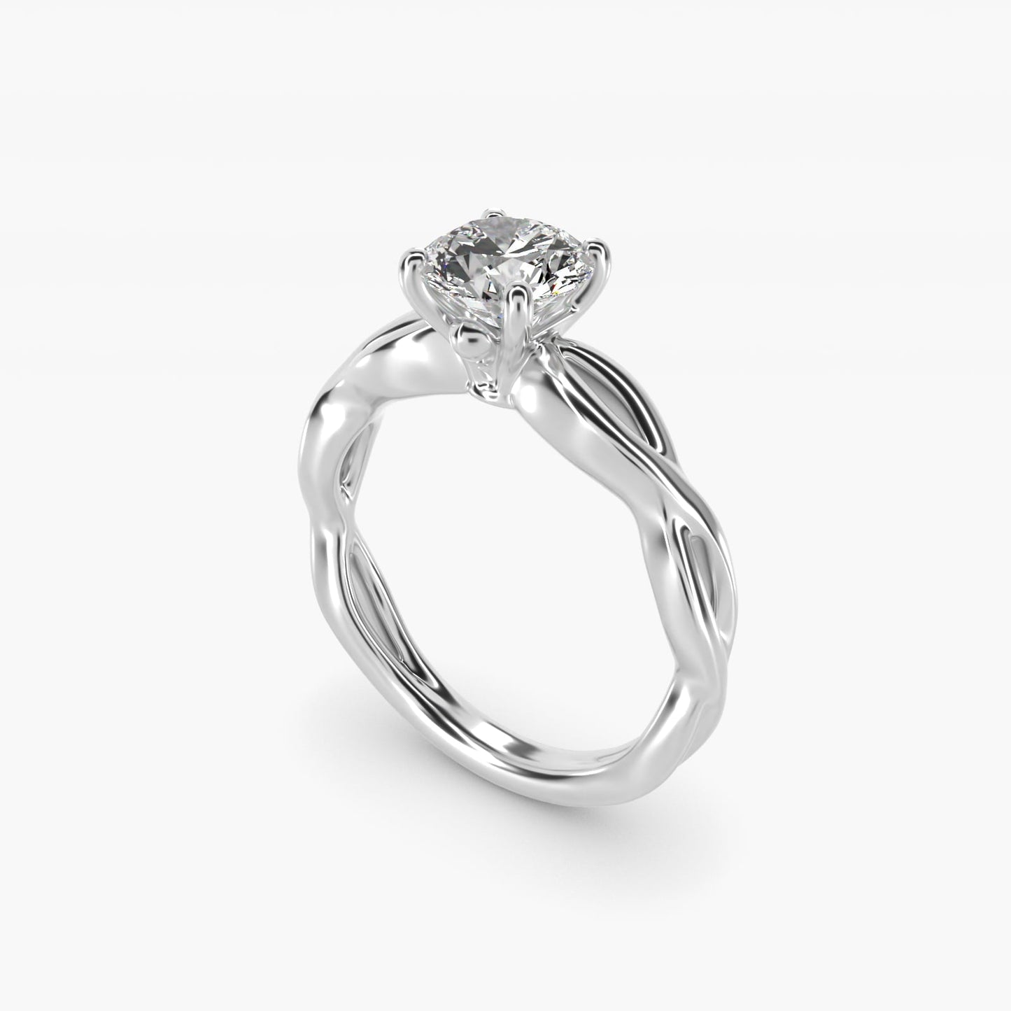 Infinity Solitaire Engagement Ring In 18k White Gold By James Allen - Round Center