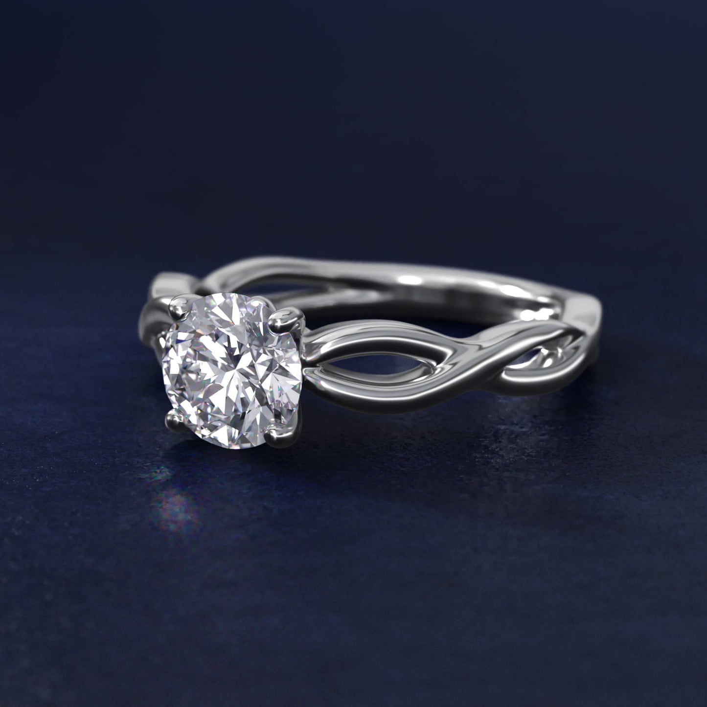 Infinity Solitaire Engagement Ring In 14K White Gold By James Allen - Round Center