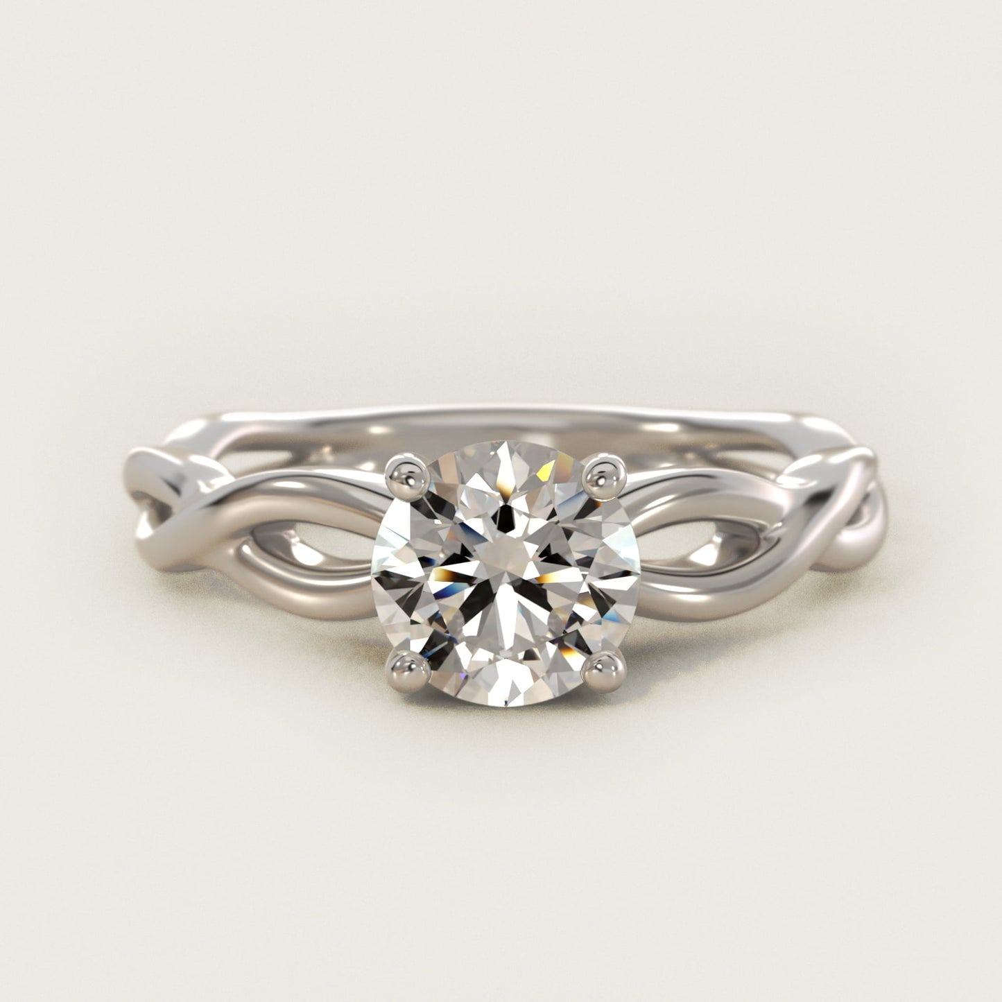Infinity Solitaire Engagement Ring In 14K White Gold By James Allen - Round Center