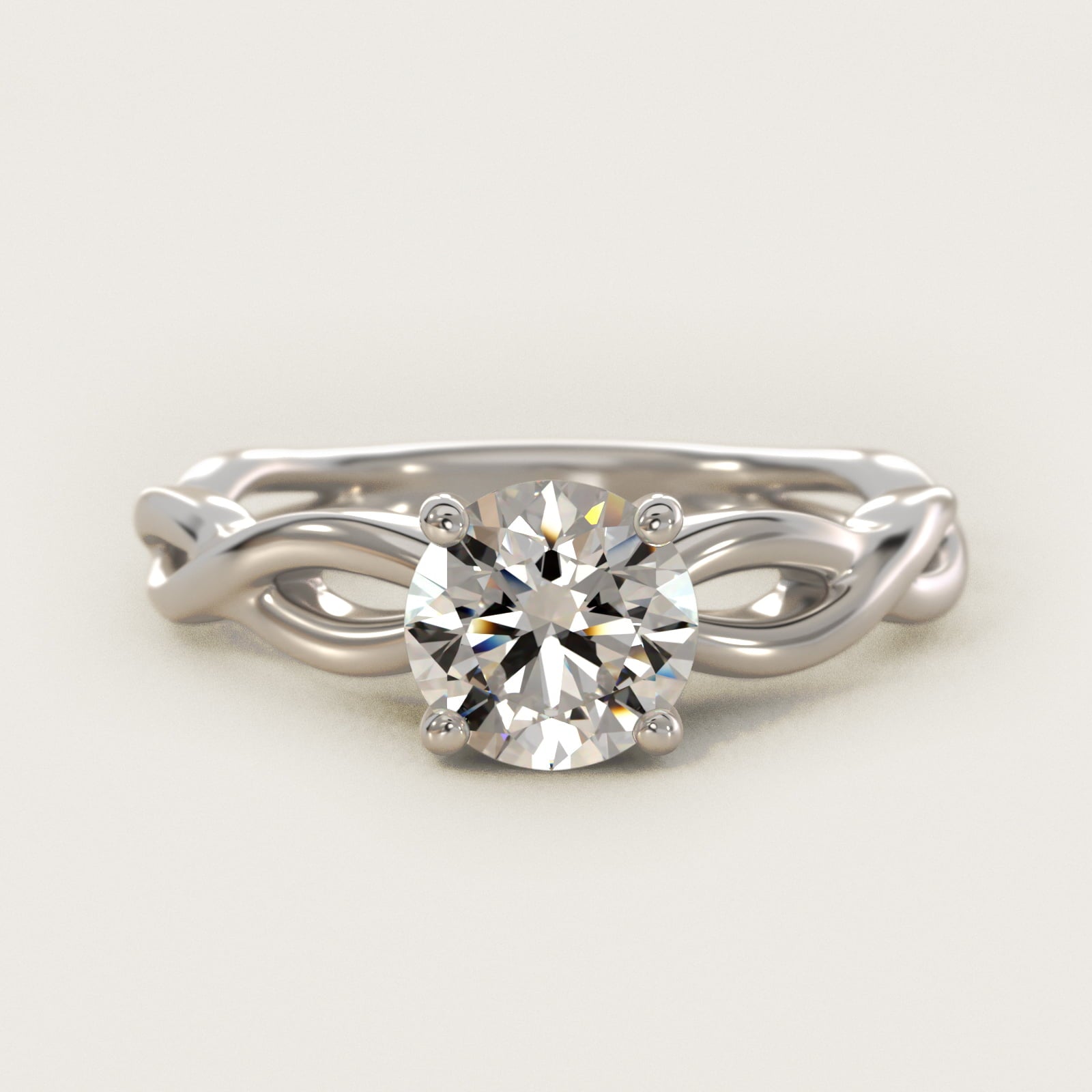 Infinity Solitaire Engagement Ring In 14K White Gold By James Allen - Round Center