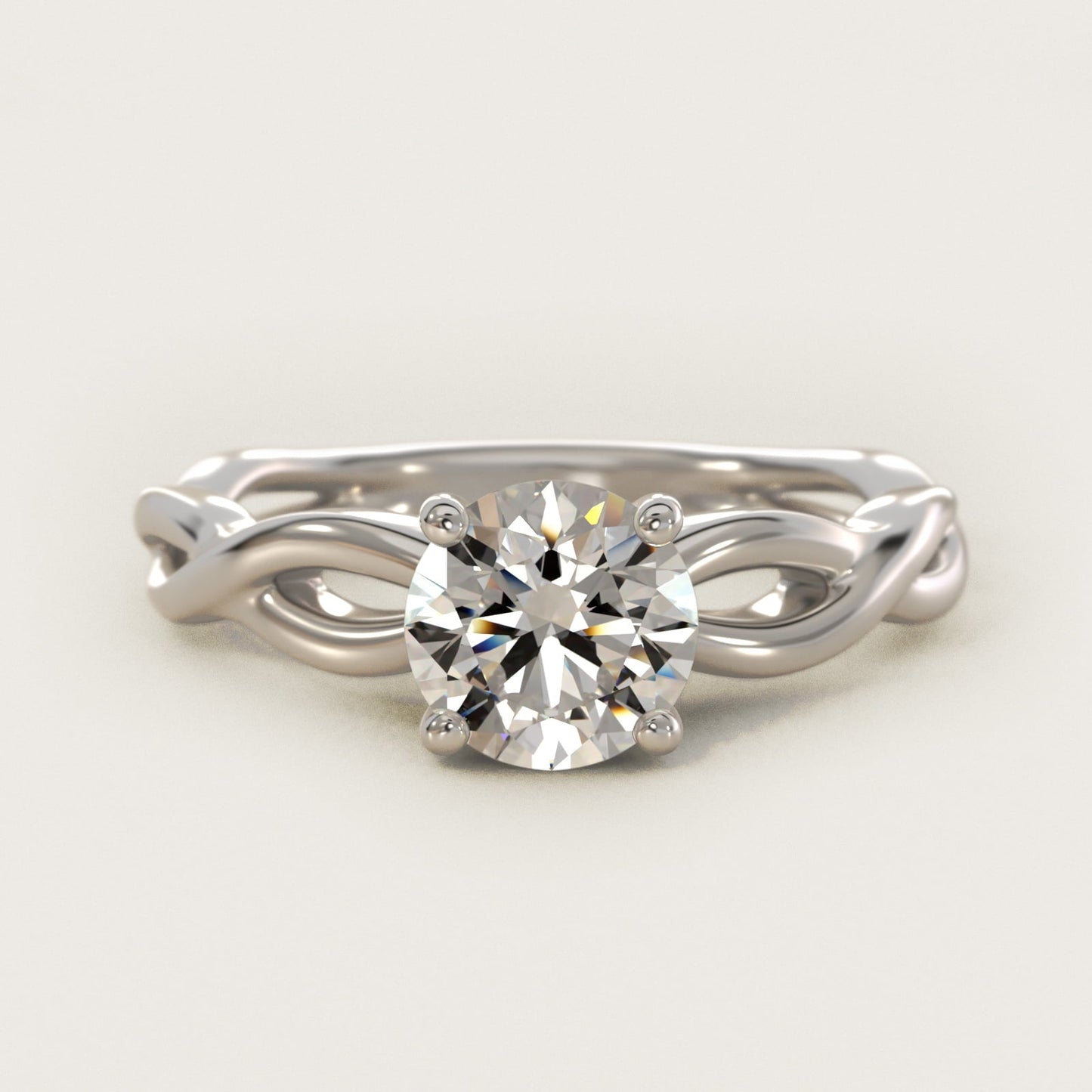 Infinity Solitaire Engagement Ring In 18k White Gold By James Allen - Round Center