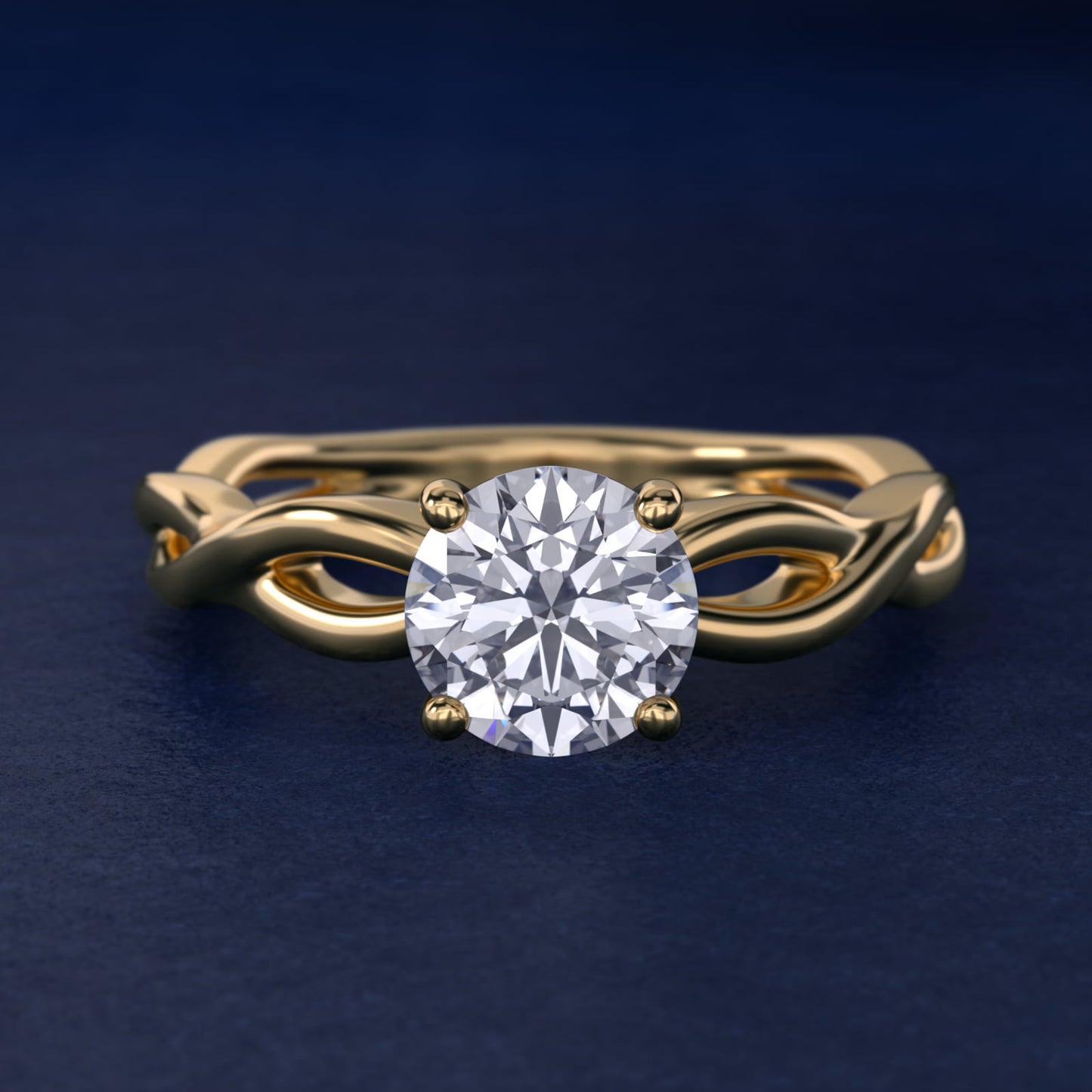 Infinity Solitaire Engagement Ring In 14K Yellow Gold By James Allen - Round Center