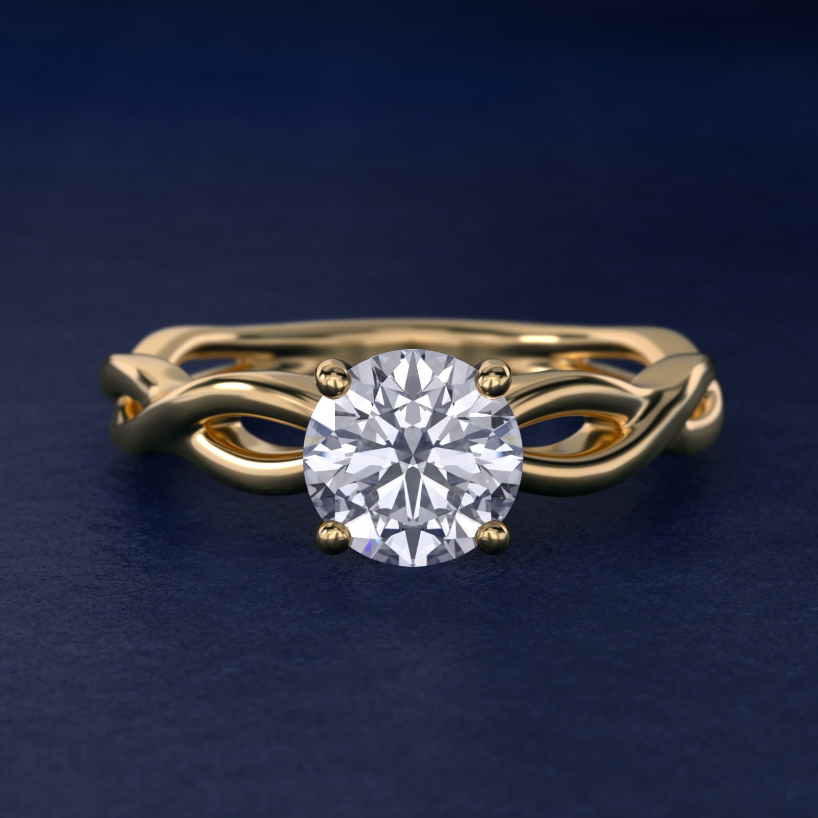 Infinity Solitaire Engagement Ring In 14K Yellow Gold By James Allen - Round Center