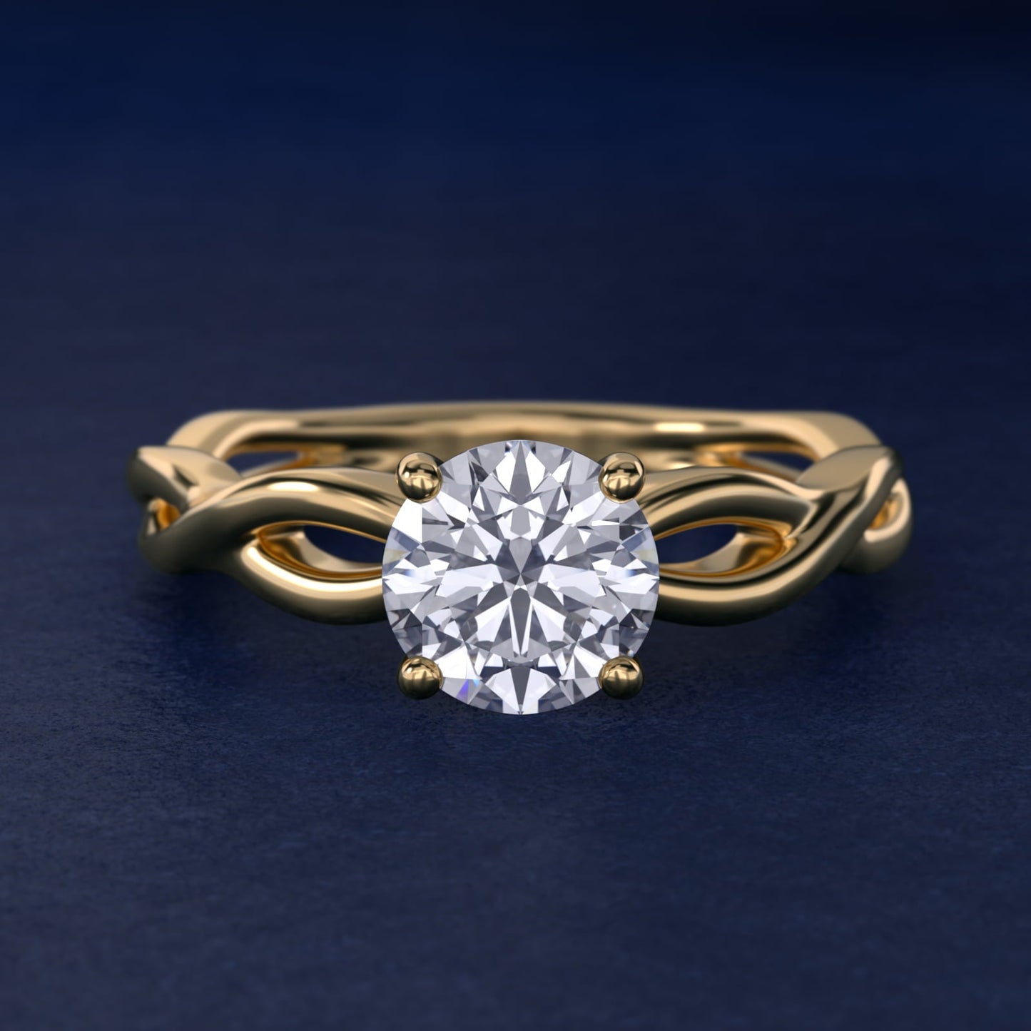Infinity Solitaire Engagement Ring In 18k Yellow Gold By James Allen - Round Center