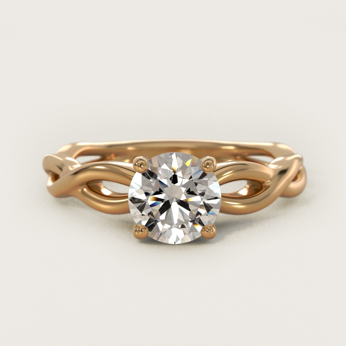 Infinity Solitaire Engagement Ring In 18k Yellow Gold By James Allen - Round Center
