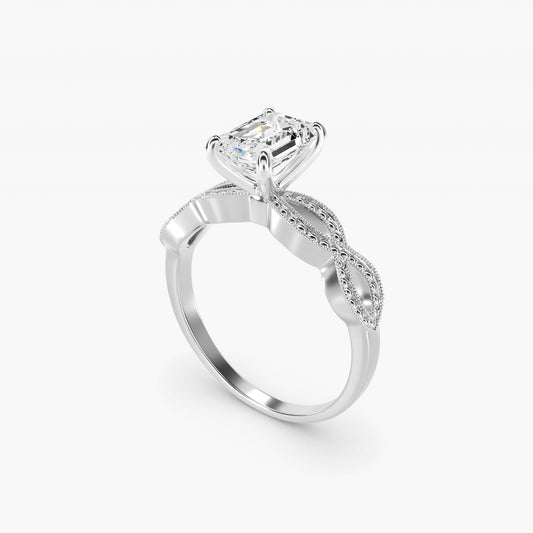 Infinity Vintage-Style Engagement Ring In Platinum By James Allen - Emerald Center
