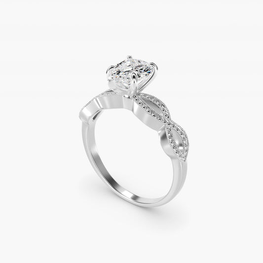 Infinity Vintage-Style Engagement Ring In Platinum By James Allen - Pear Center