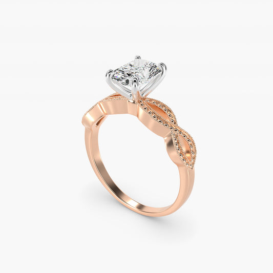 Infinity Vintage-Style Engagement Ring In 18k Rose Gold By James Allen - Radiant Center