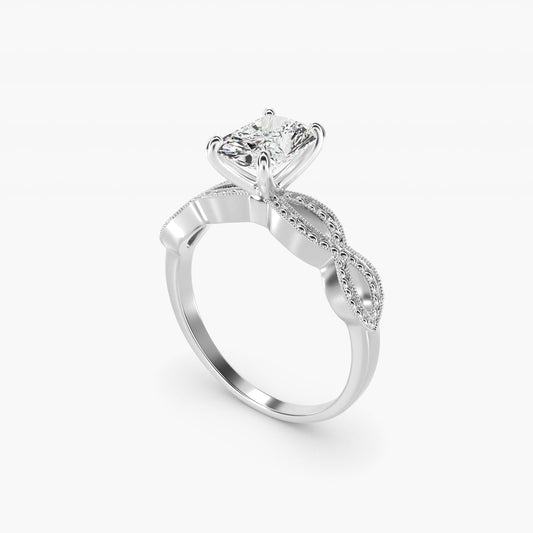 Infinity Vintage-Style Engagement Ring In Platinum By James Allen - Radiant Center