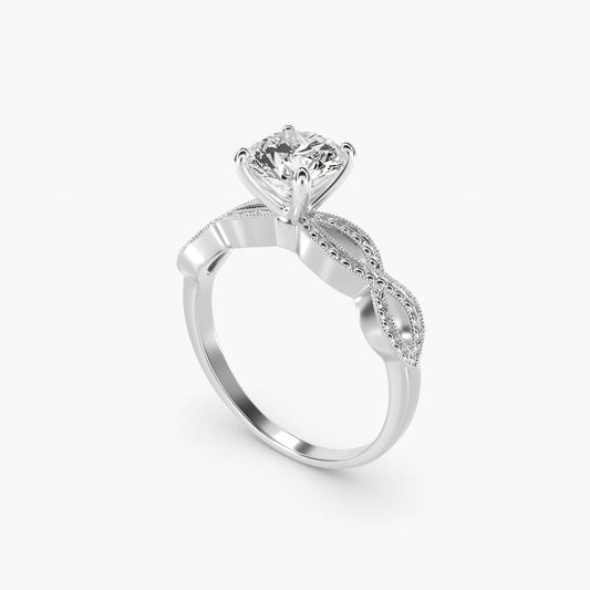 Infinity Vintage-Style Engagement Ring In 18k White Gold By James Allen - Round Center