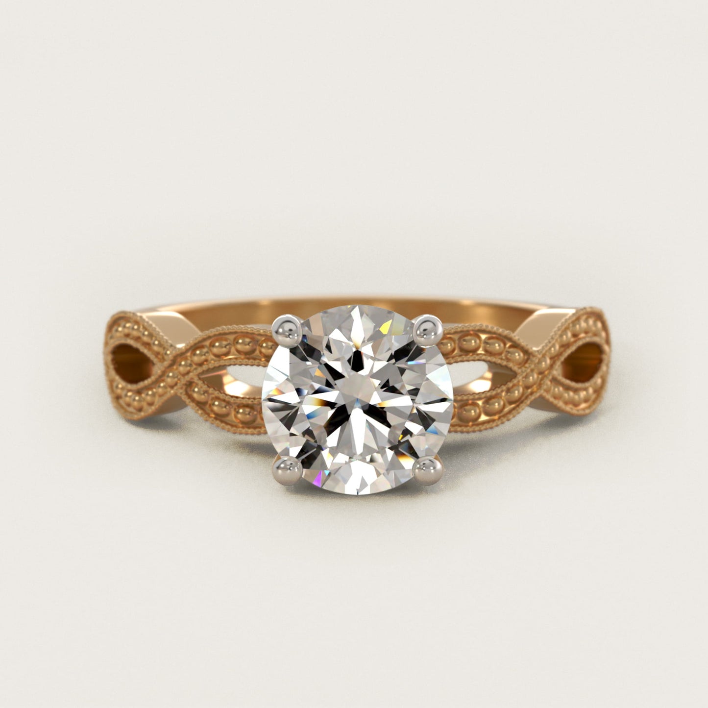 Infinity Vintage-Style Engagement Ring In 18k Yellow Gold By James Allen - Round Center