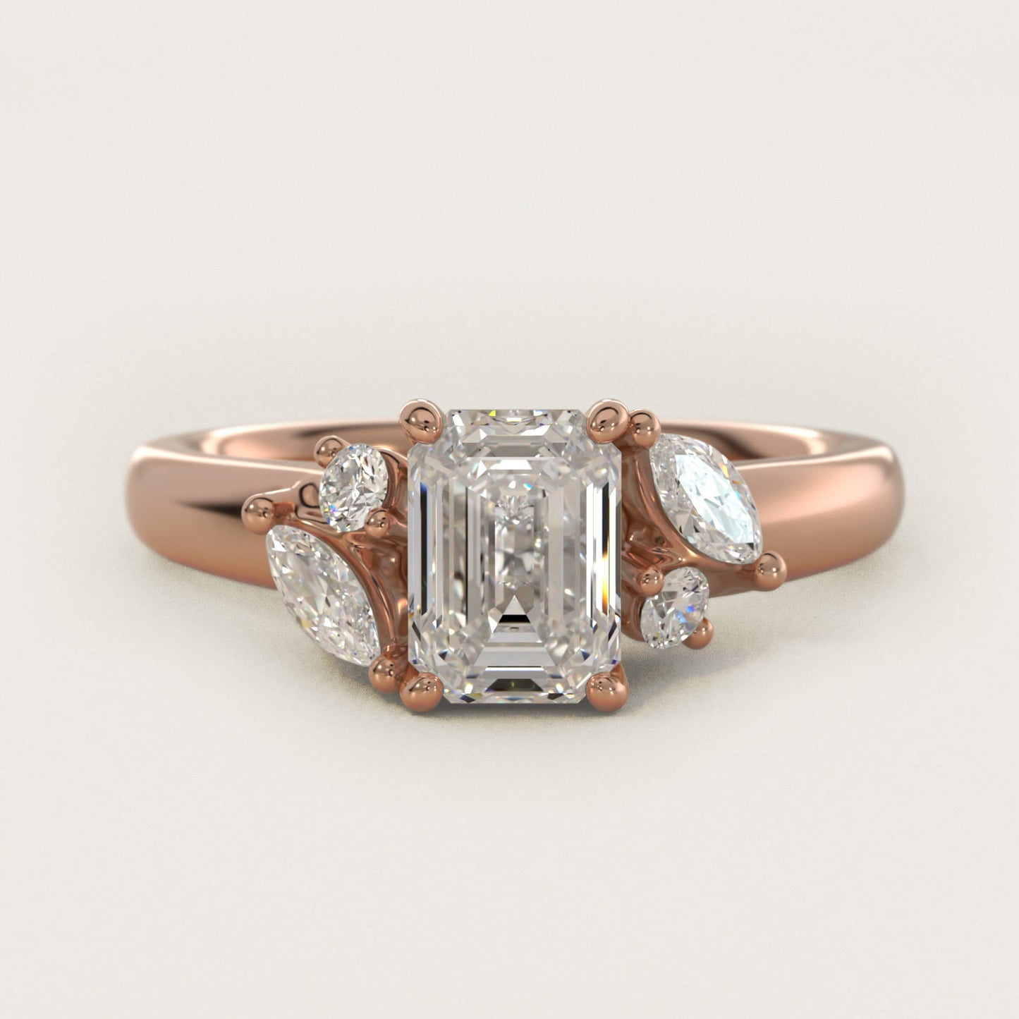 J'adore Le Jardin Diamond Engagement Ring in 14k Rose Gold (1/5 ct. tw.) - Emerald Center